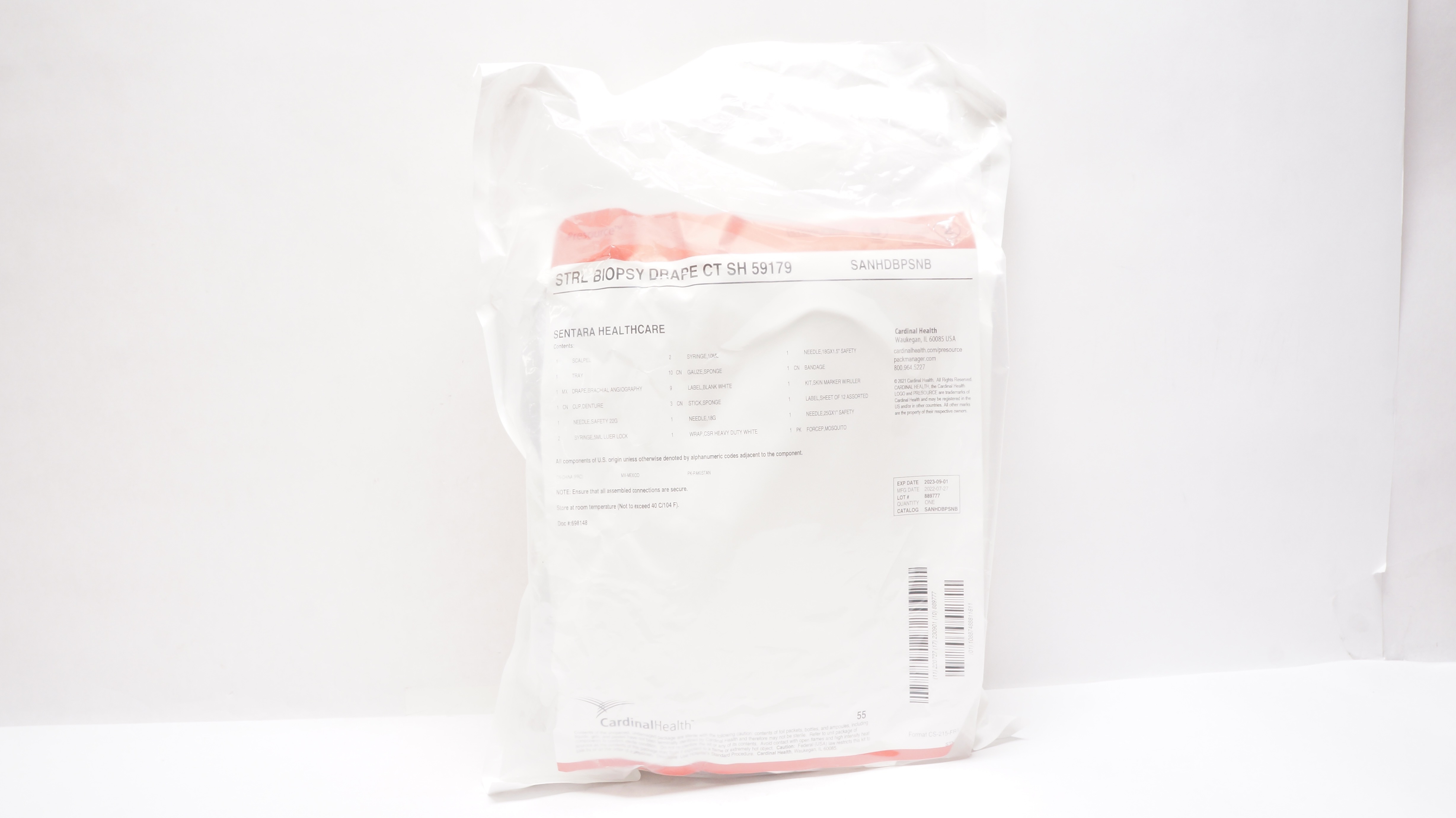 Cardinal Health SANHDBPSNB STRL Biopsy Drape CT SH 59179