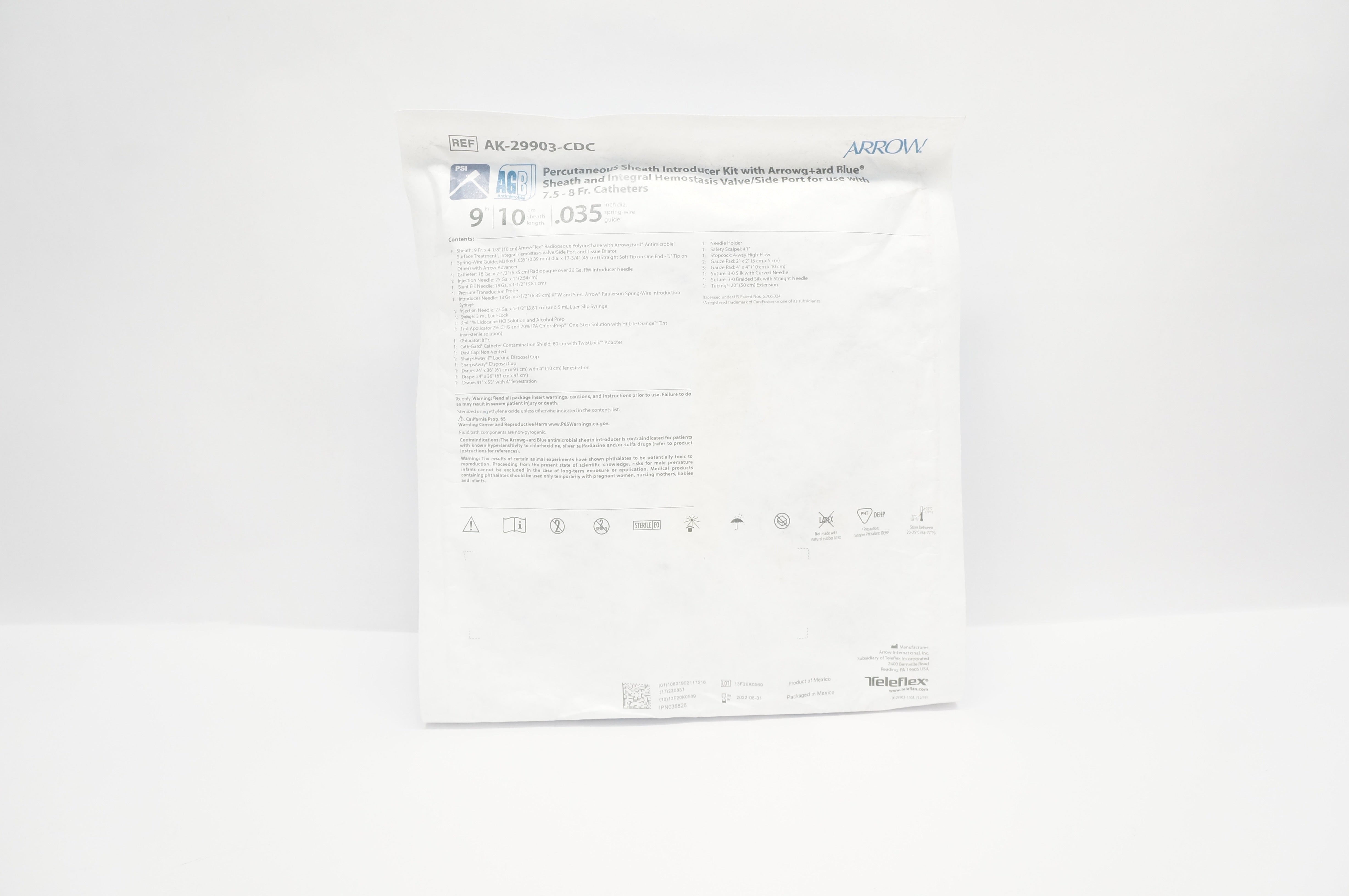 Arrow AK-29903-CDC Percutaneous Sheath Introducer Kit 9Fr x 10cm x .035 inch (x)