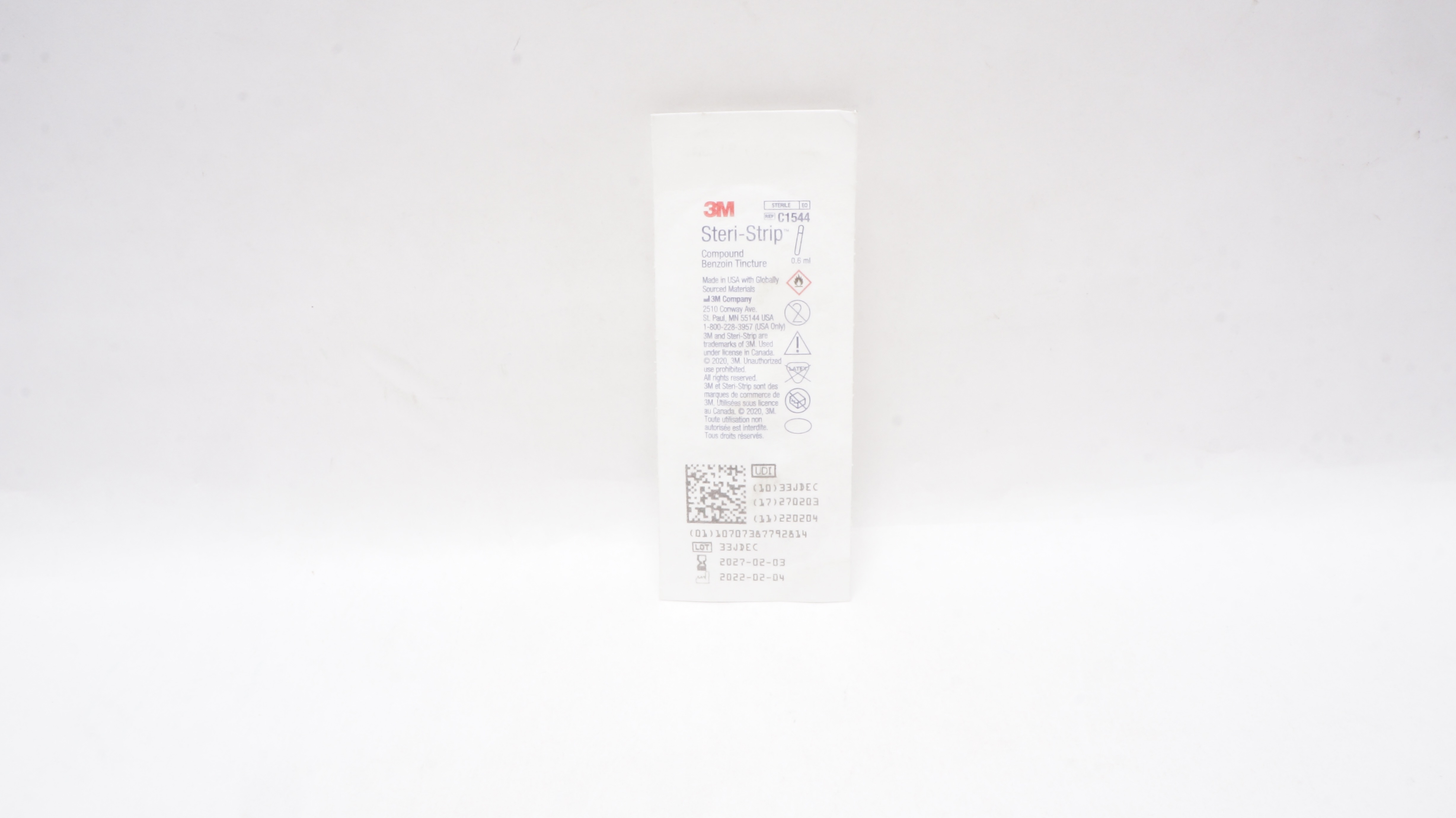 3M C1544 Steri-Strip Compound Benzoin Tincture 0.6ml