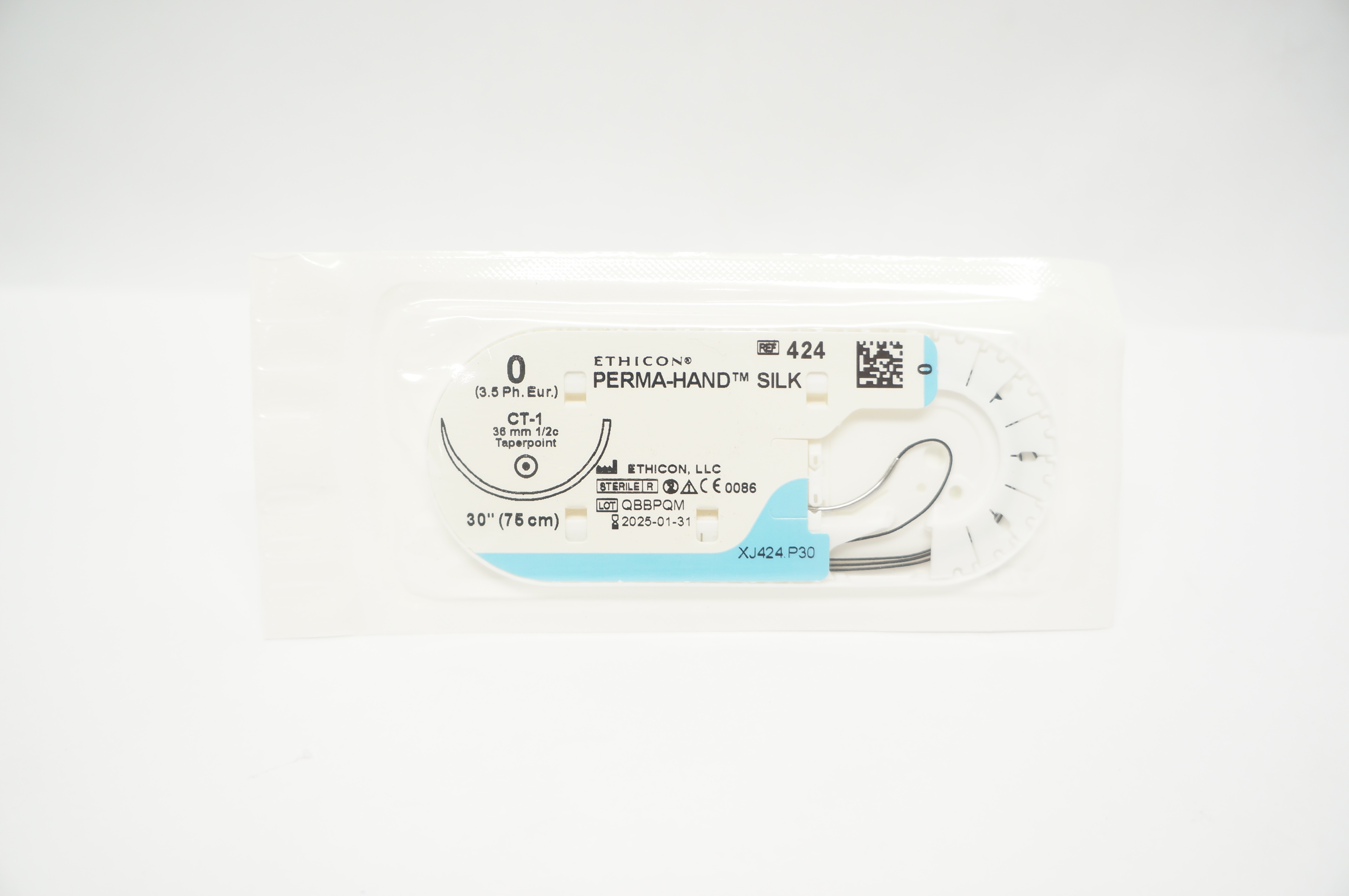 Ethicon 424 0 PERMA-HAND SILK Stre CT-1, 36mm 1/2c Taperpoint, 30inch