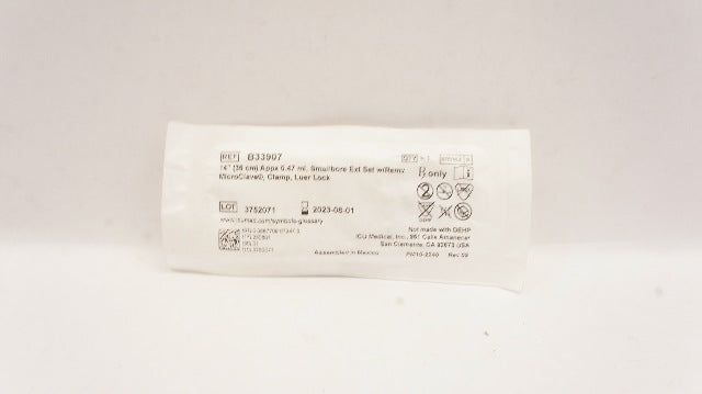 ICU Medical B33907 14inch Apps 0.47ml Smallbore Extension Set w/Remv MicroClave