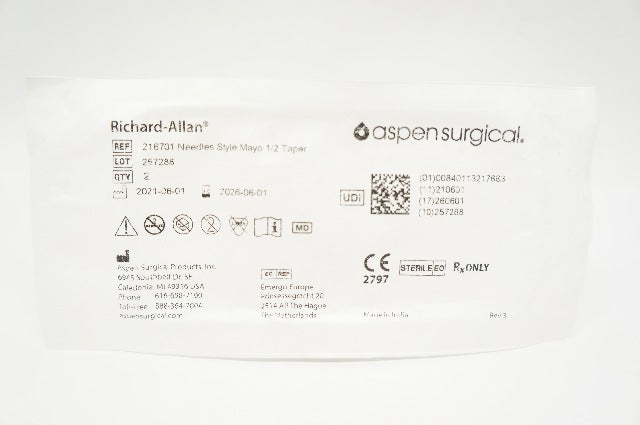 Aspen Surgical 216701 Richard-Allan Stre Ndle Mayo 1/2 Taper - Pack of 2