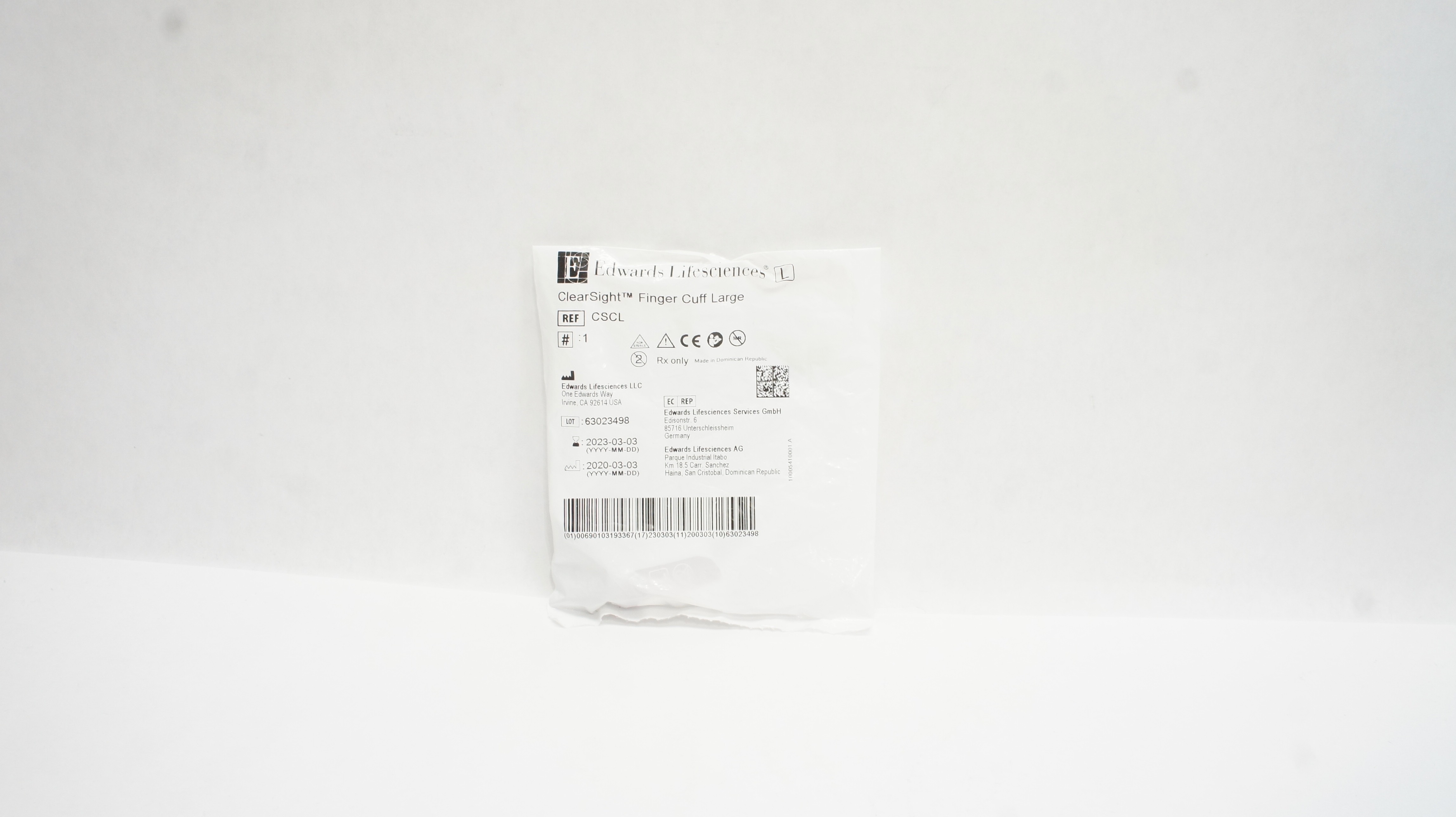 Edwards Lifesciences CSCL ClearSight Finger Cuff, Large (x)