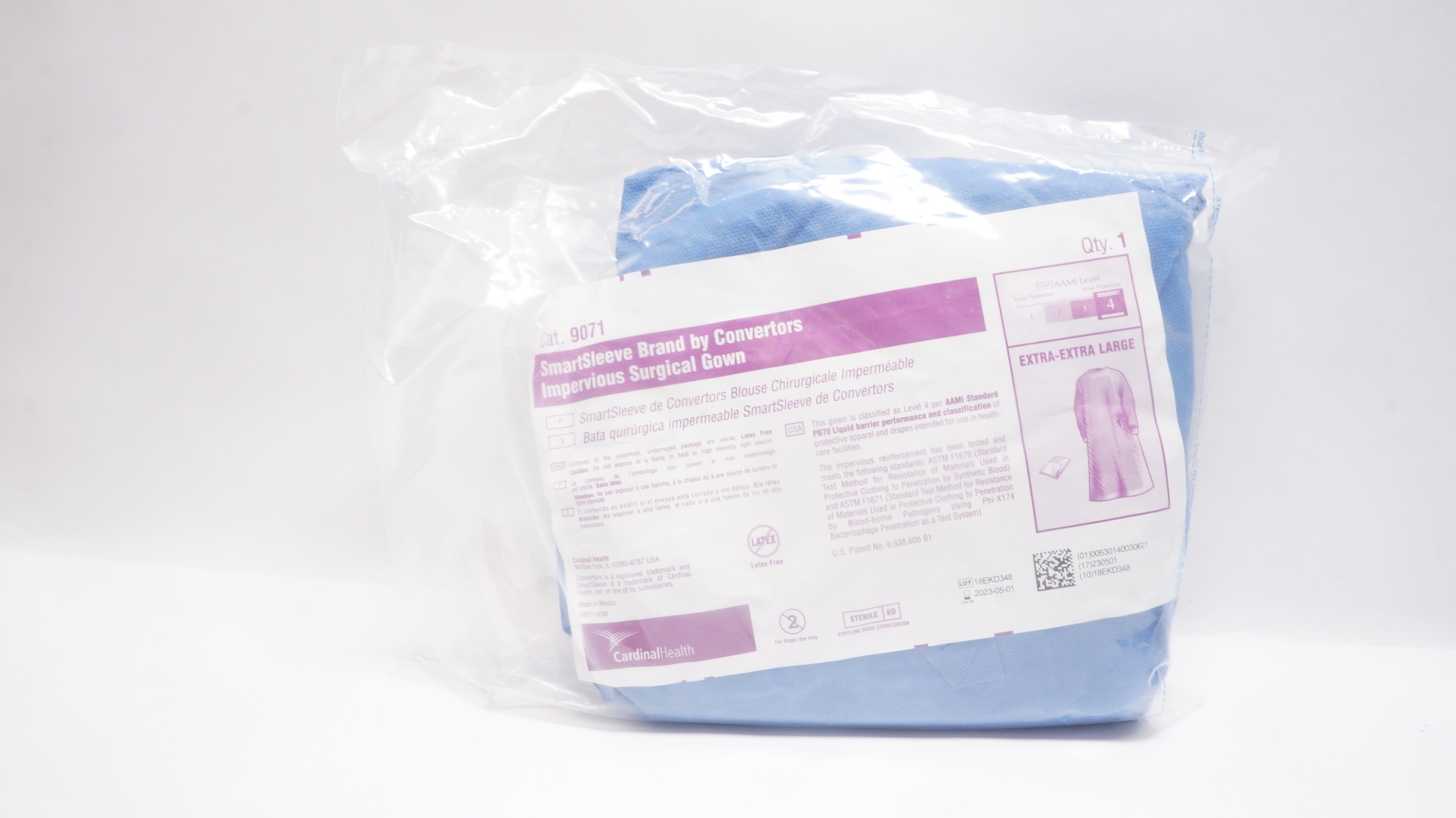Cardinal Health 9071 Convertors SmartSleeve Impervious Surgical Gown, XL (x)