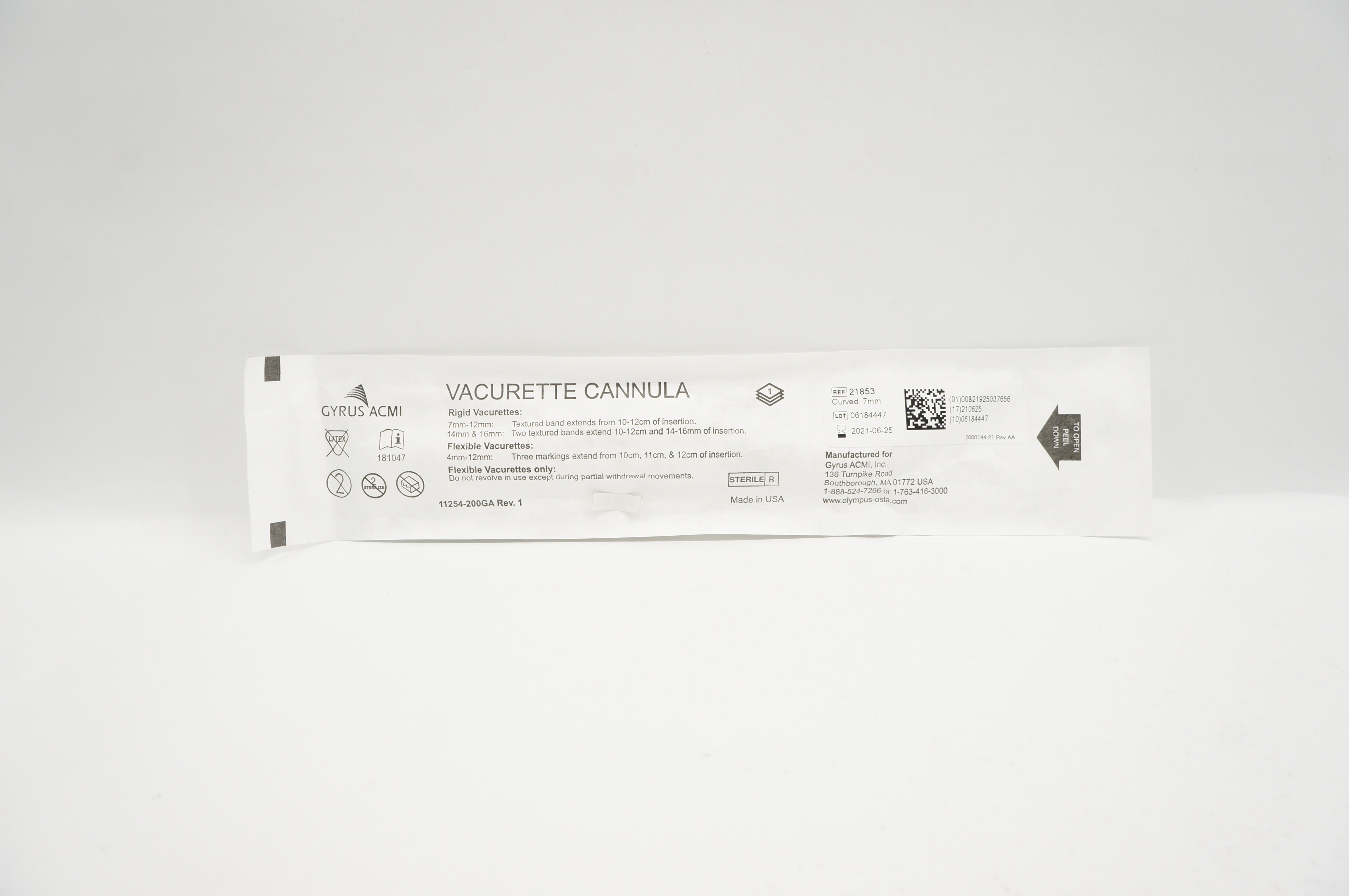 Gyrus ACMI 21853 Vacurette Cannula Curved 7mm (x)