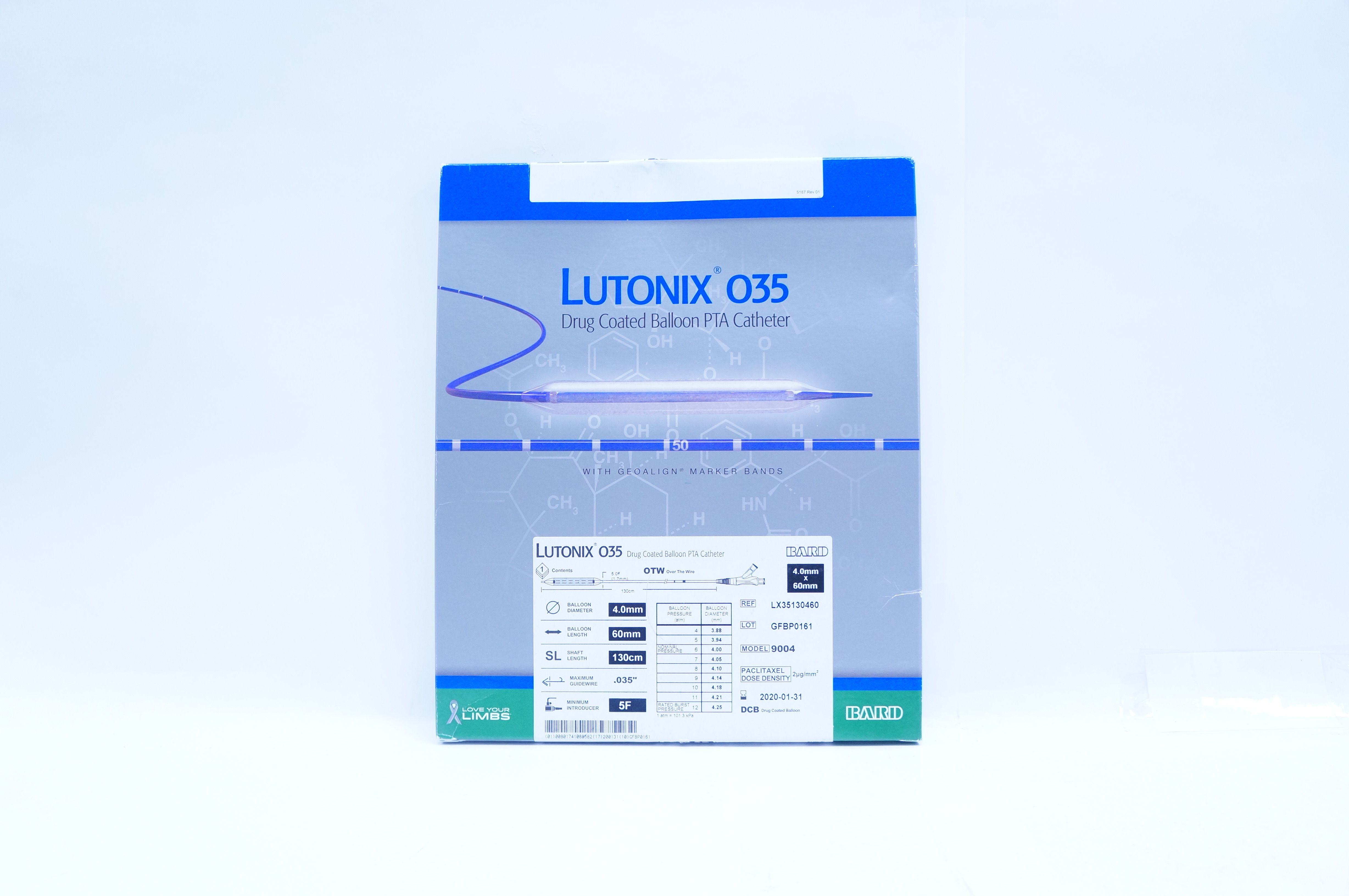 Bard LX351304605F Lutonix 035 OTW Drug Coated Balloon PTA Cath. 5F (x)