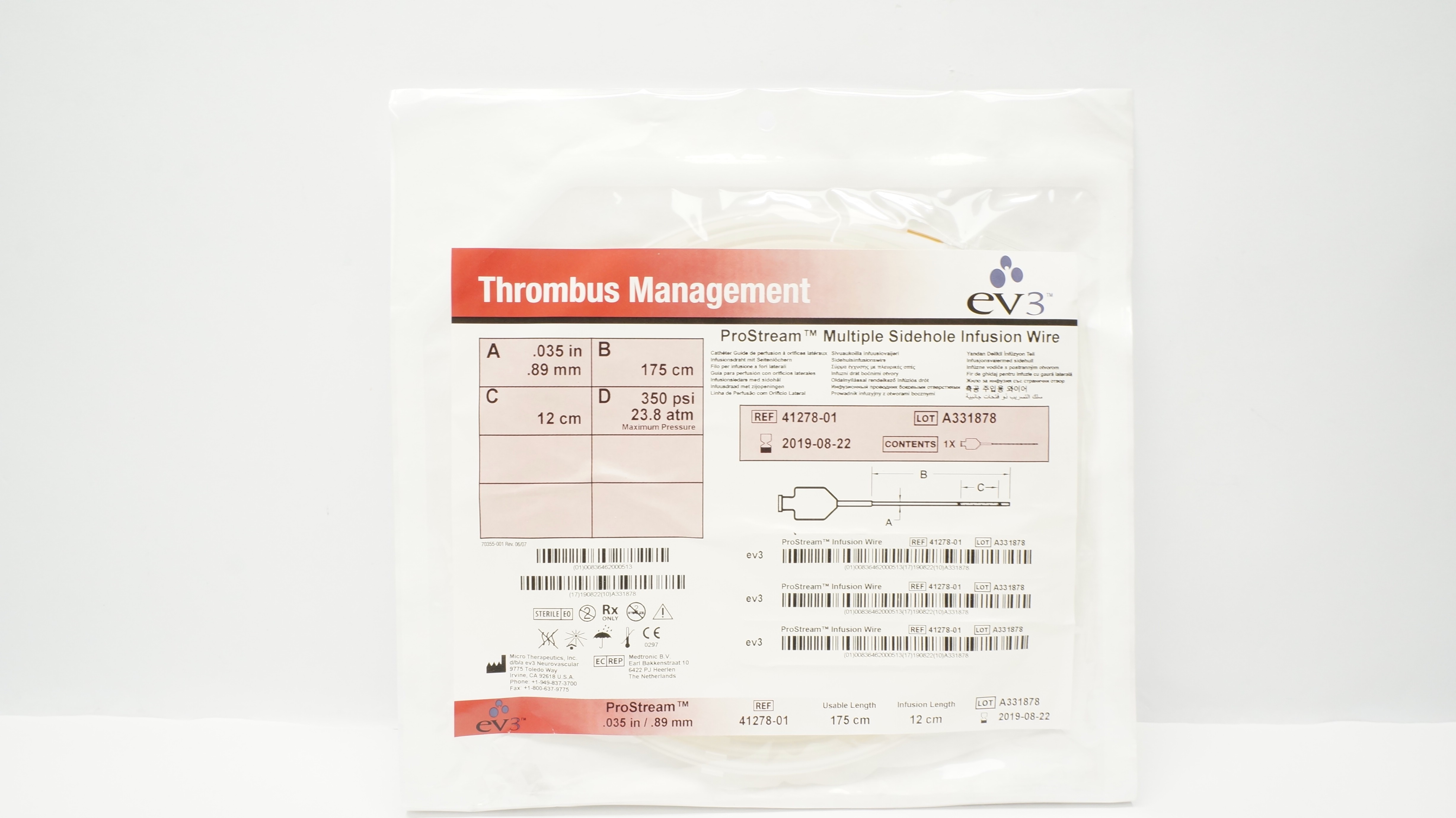 Micro Therapeutics 41278-01 ProStream Multiple Sidehole Infusion Wire (x)
