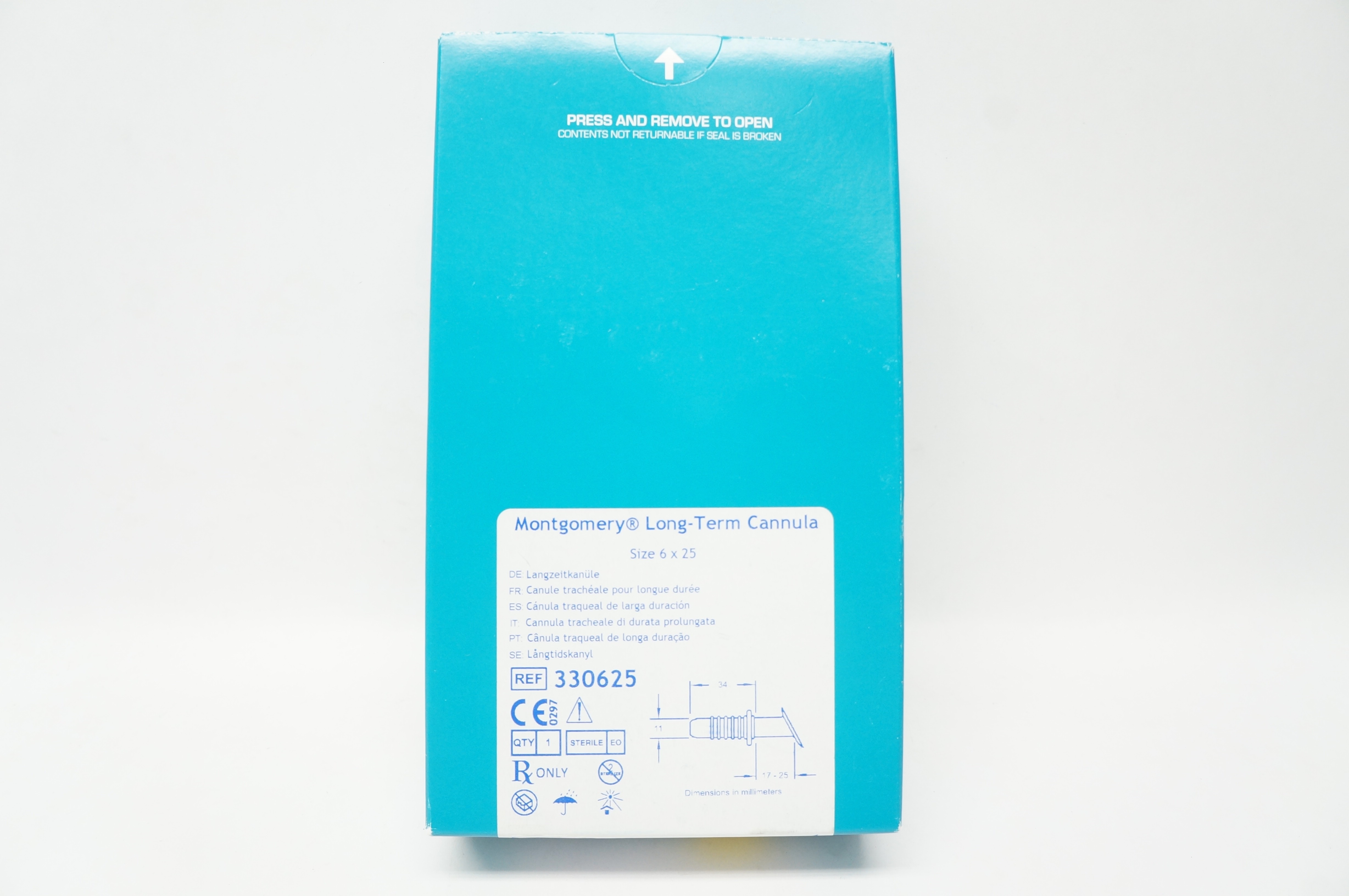 Boston Medical 330625 Montgomery Long Term Cannula Size 6 x 25 (x)