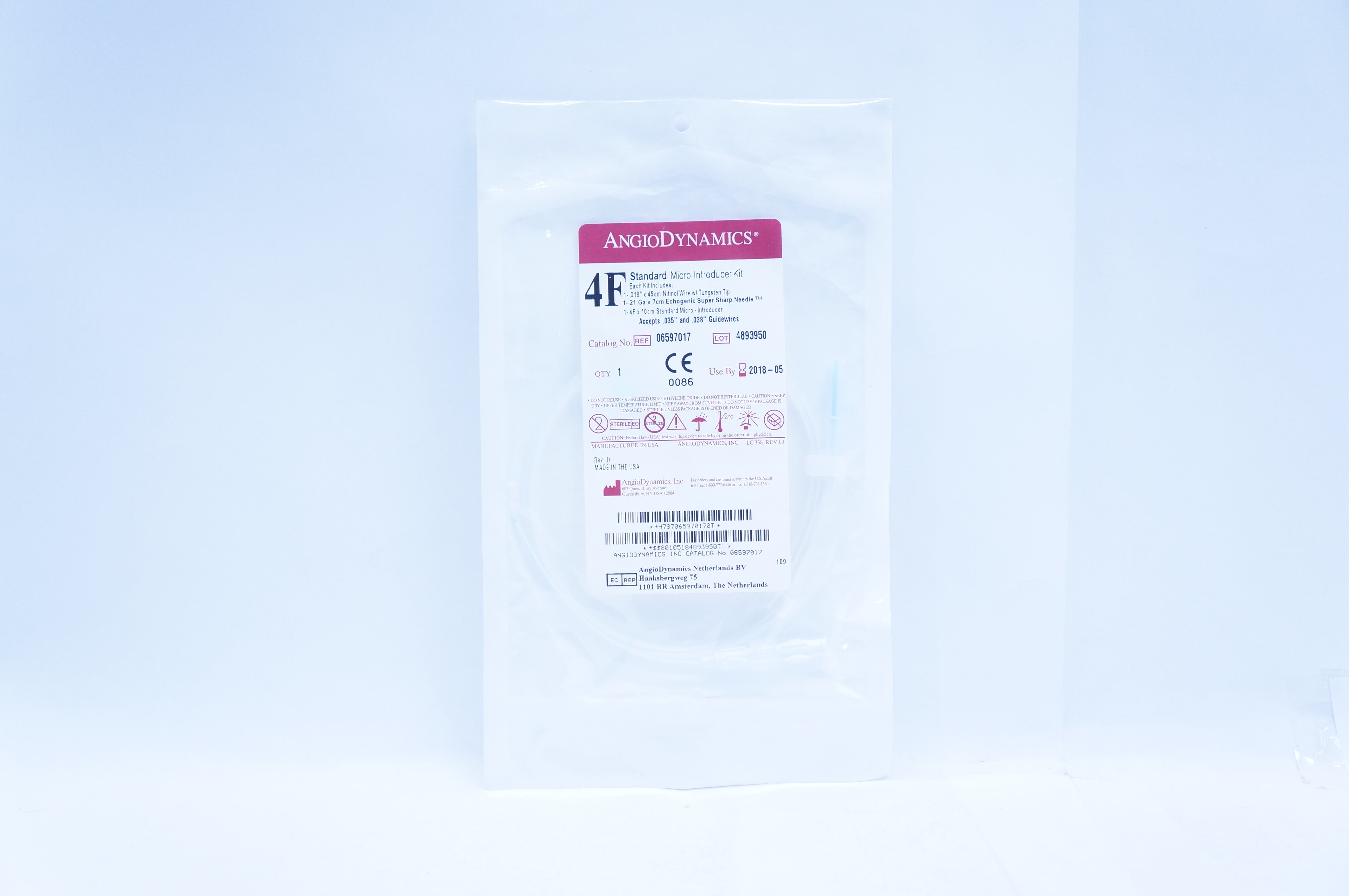 AngioDynamics 06597017 Standard Microintroducer Kit, Tungsten Tip 4F x 10cm (x)