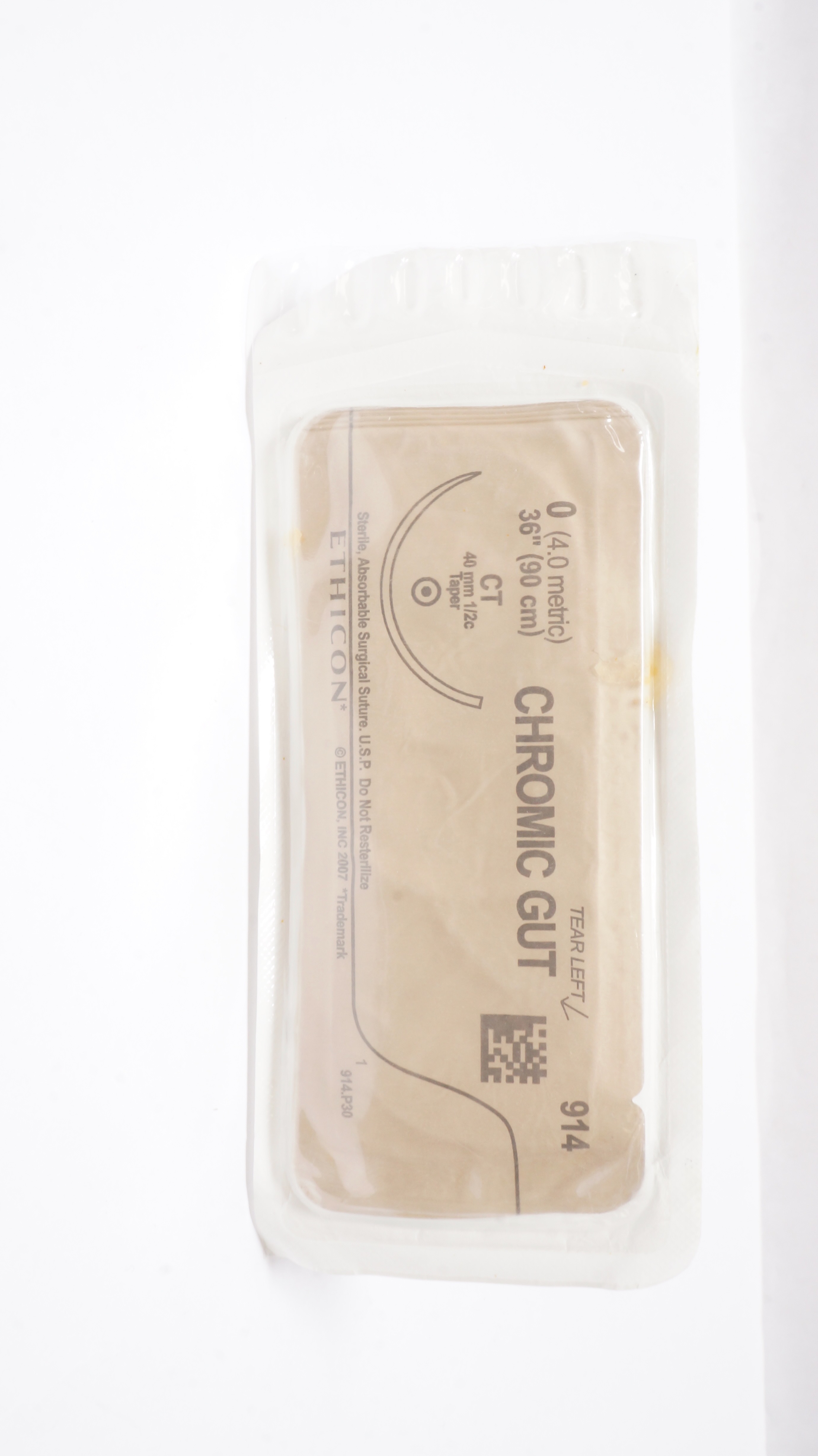 Ethicon 914 0 Chromic Gut CT 40mm 1/2 Taper, 36inch (x)