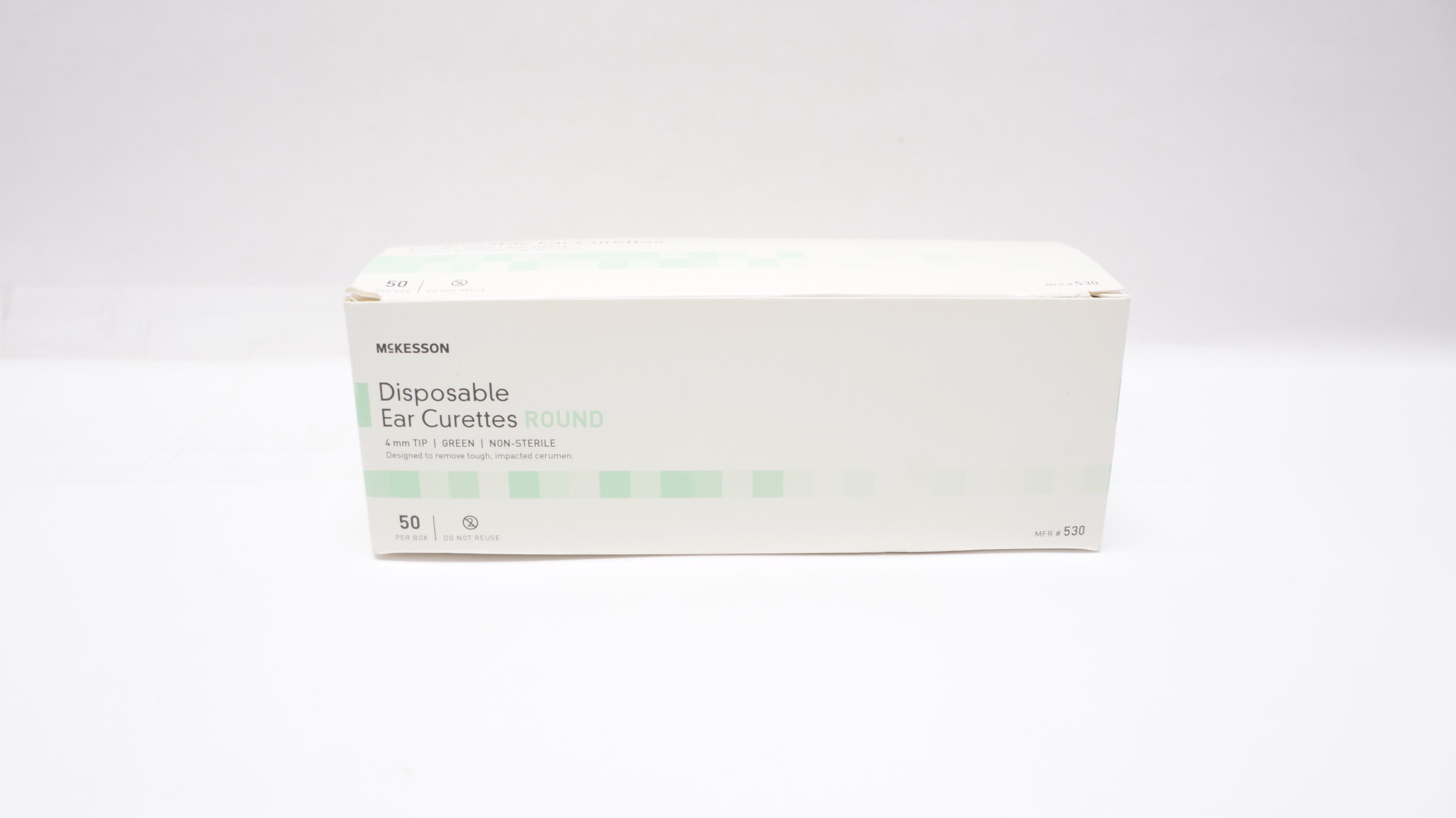 Mckesson 530 Disposable Ear Curettes, 4mm Tip, Green, Non-Sterile - Box of 50