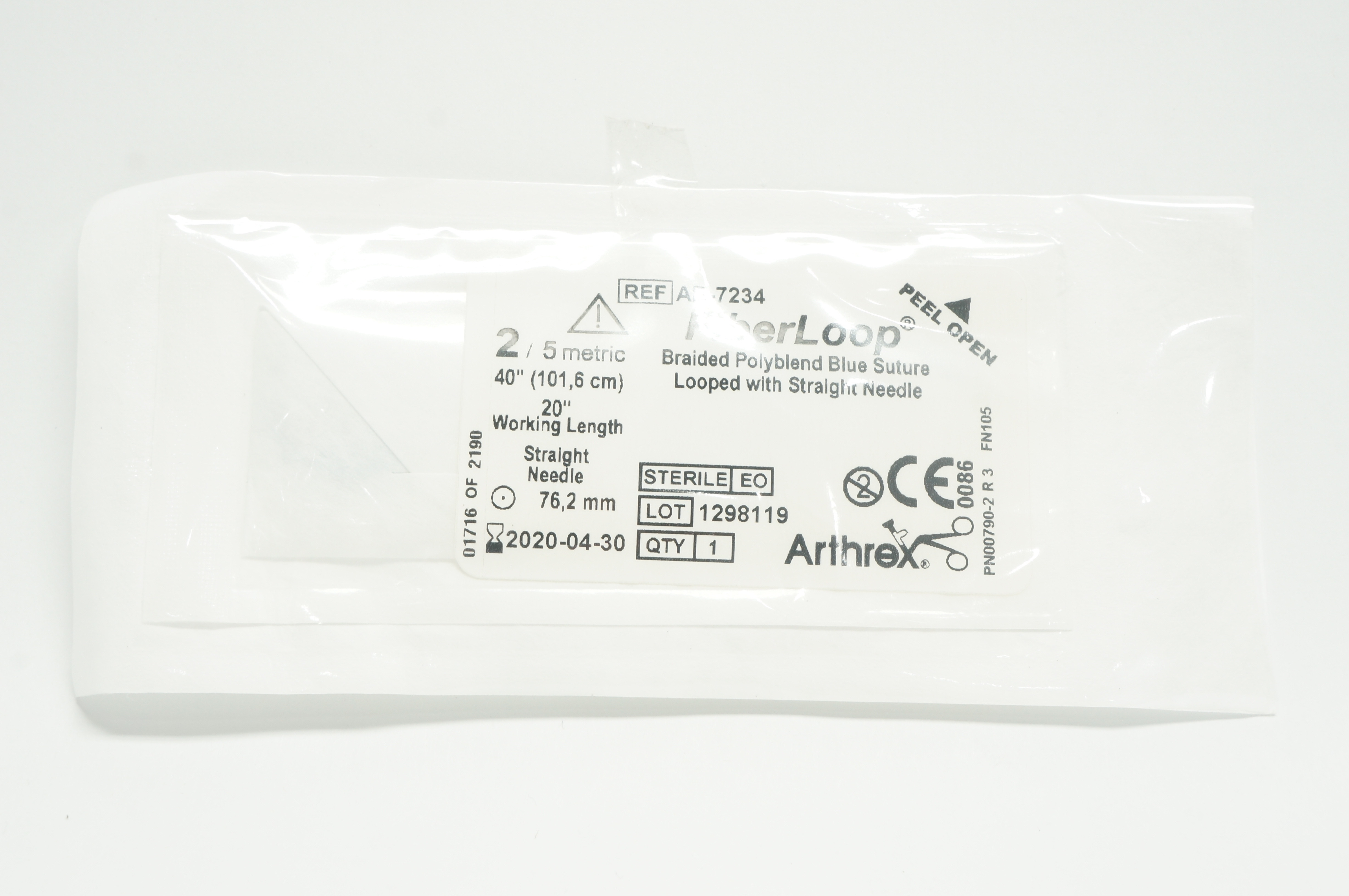 Arthrex AR-7234 2 FiberLoop braided Polyblend Stre 20 inch x 76.2mm, 40 inch (x)