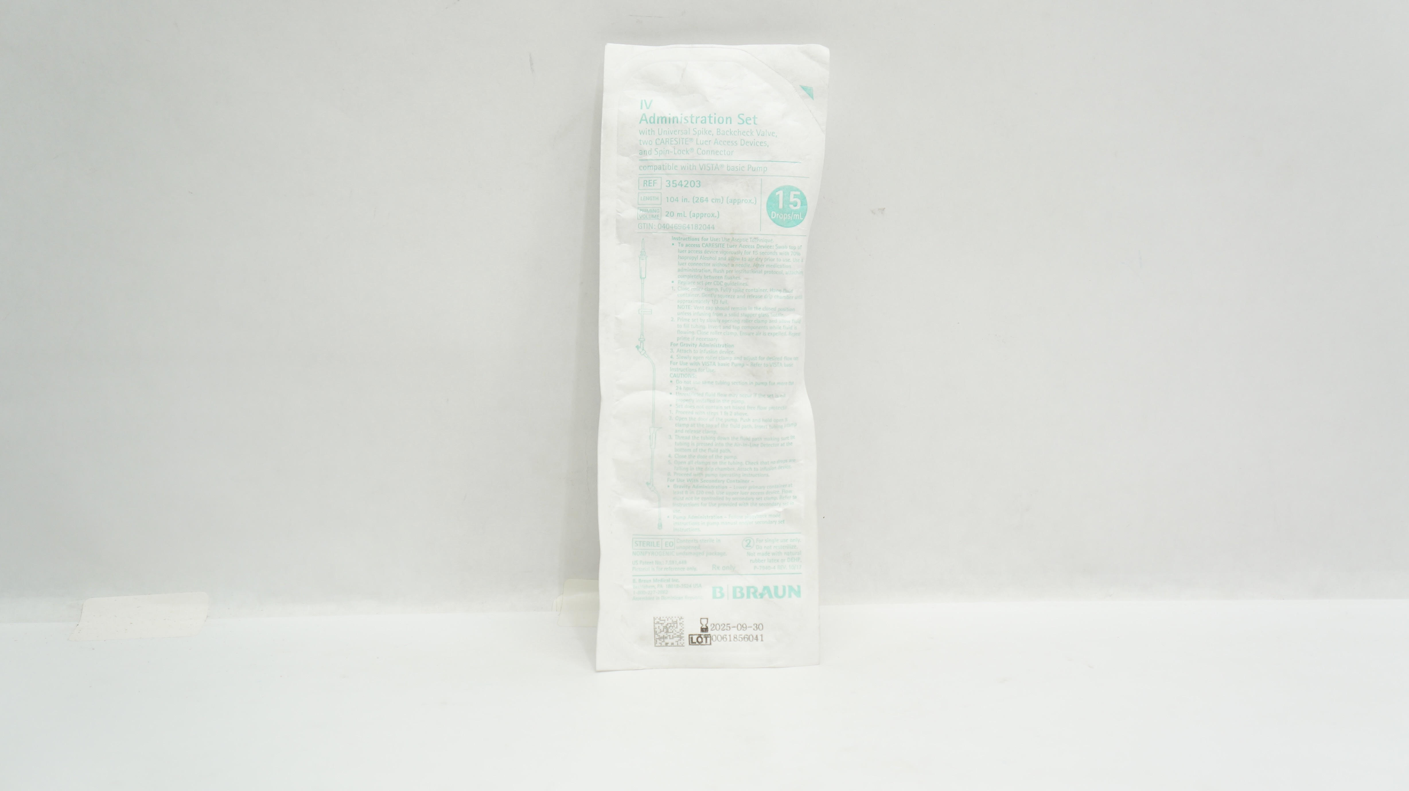 Braun 354203 IV Administration Set 15 Drops/mL 20ml x 104inch (Approx.)