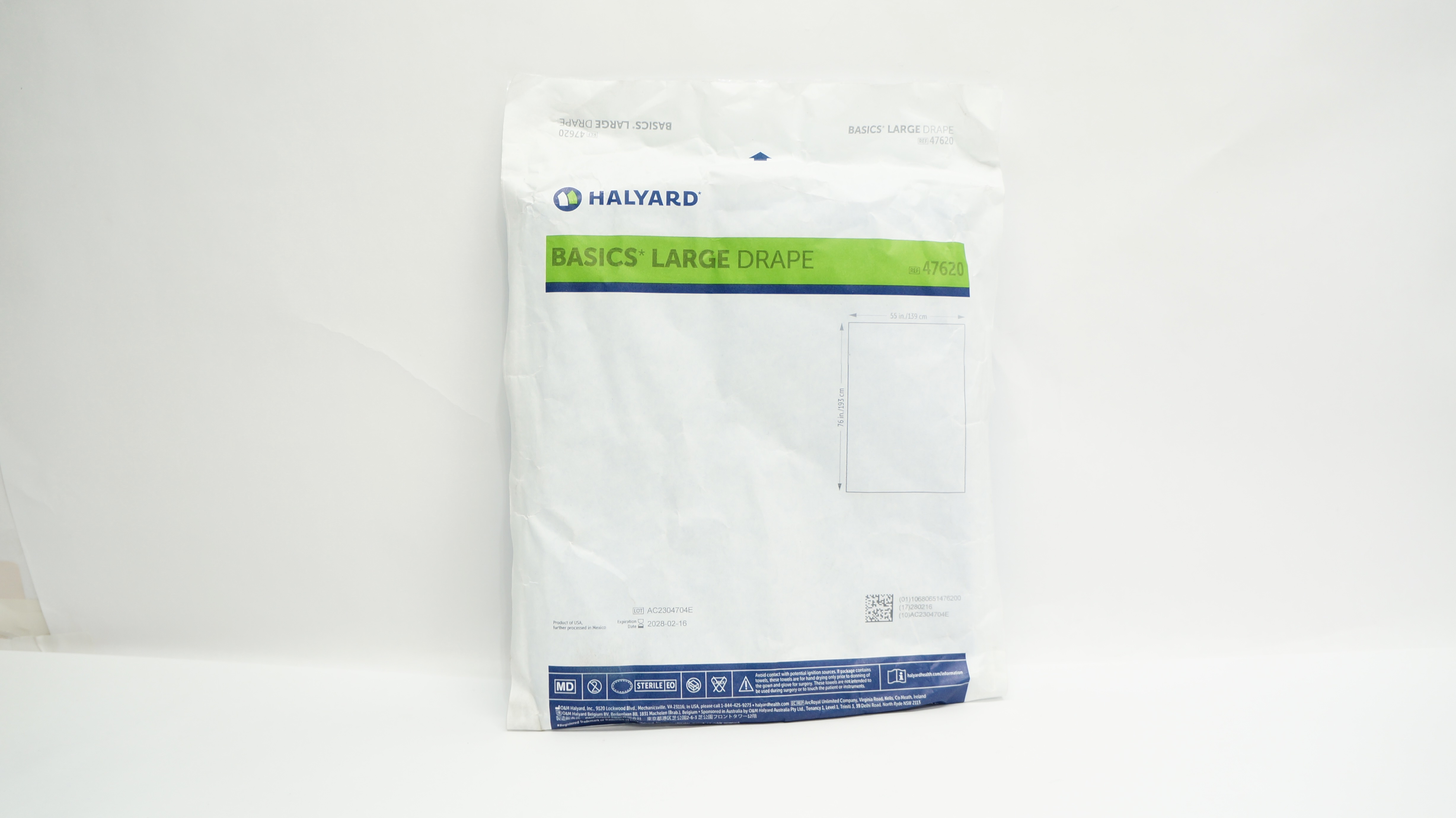 Halyard 47620 Basics Large Drape 55 inch x 76 inch