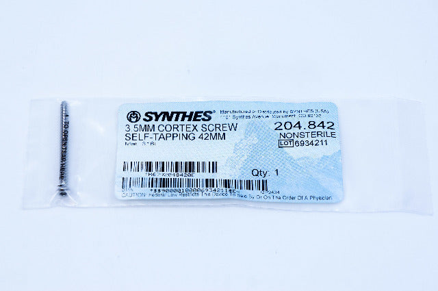 Synthes 204.842 3.5mm Cortex Screw Self-Tapping 42mm