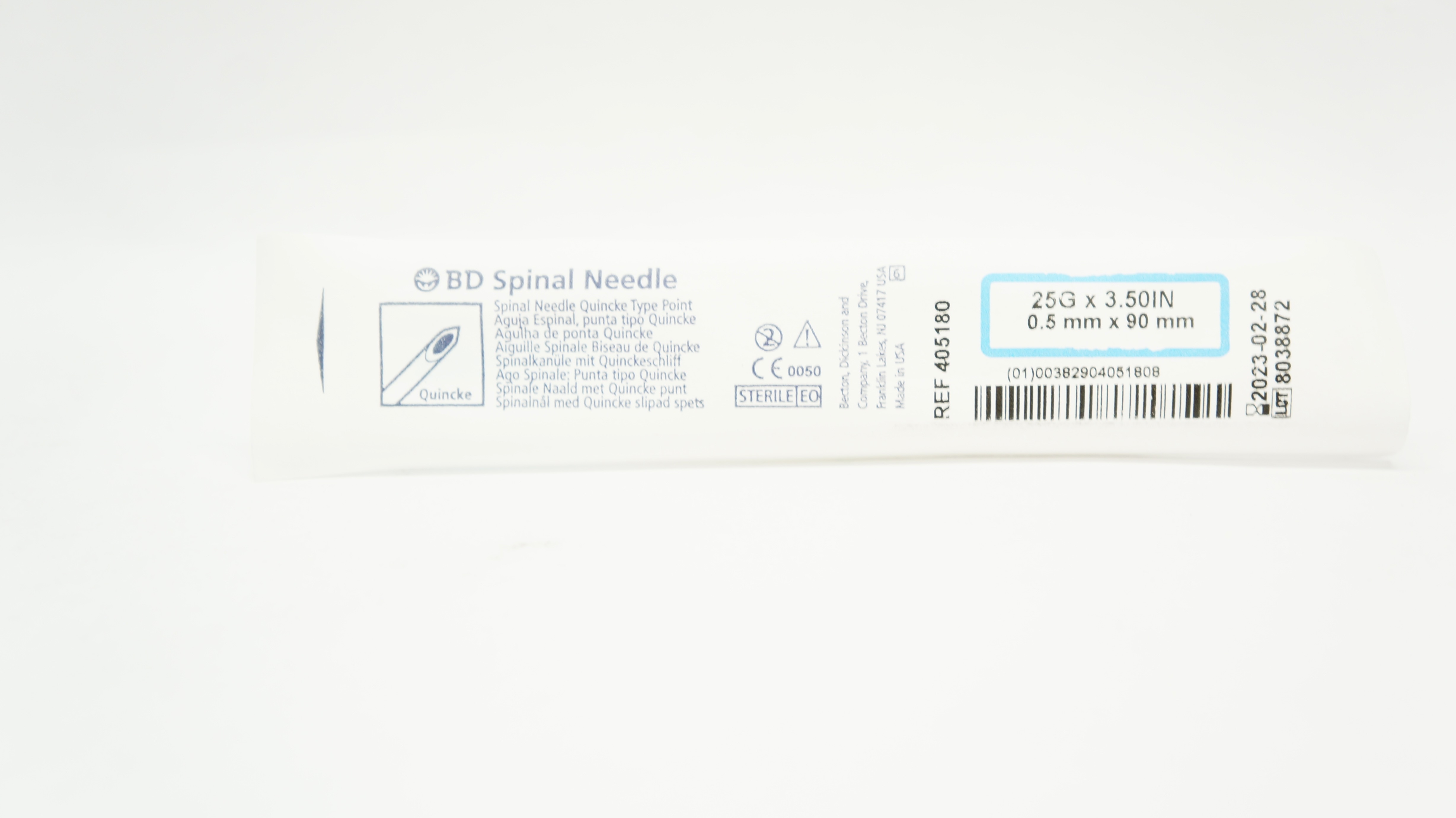 BD 405180 Spinal Ndle Quicke Type Point 25G x 3.50inch (x)