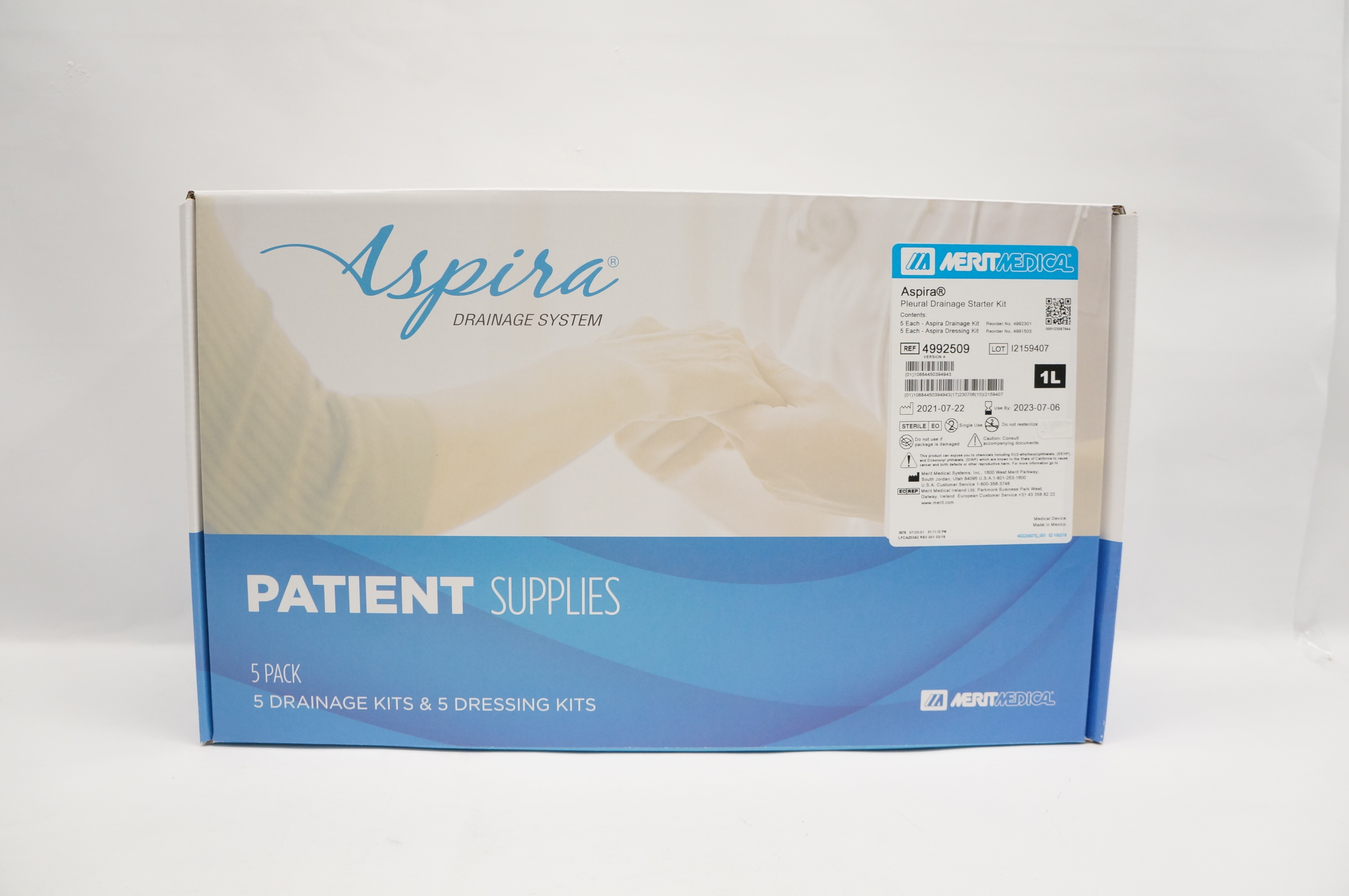 Merit Medical 4992509 Aspira Pleural Drainage Starter Kit  1L (x) - Box of 5