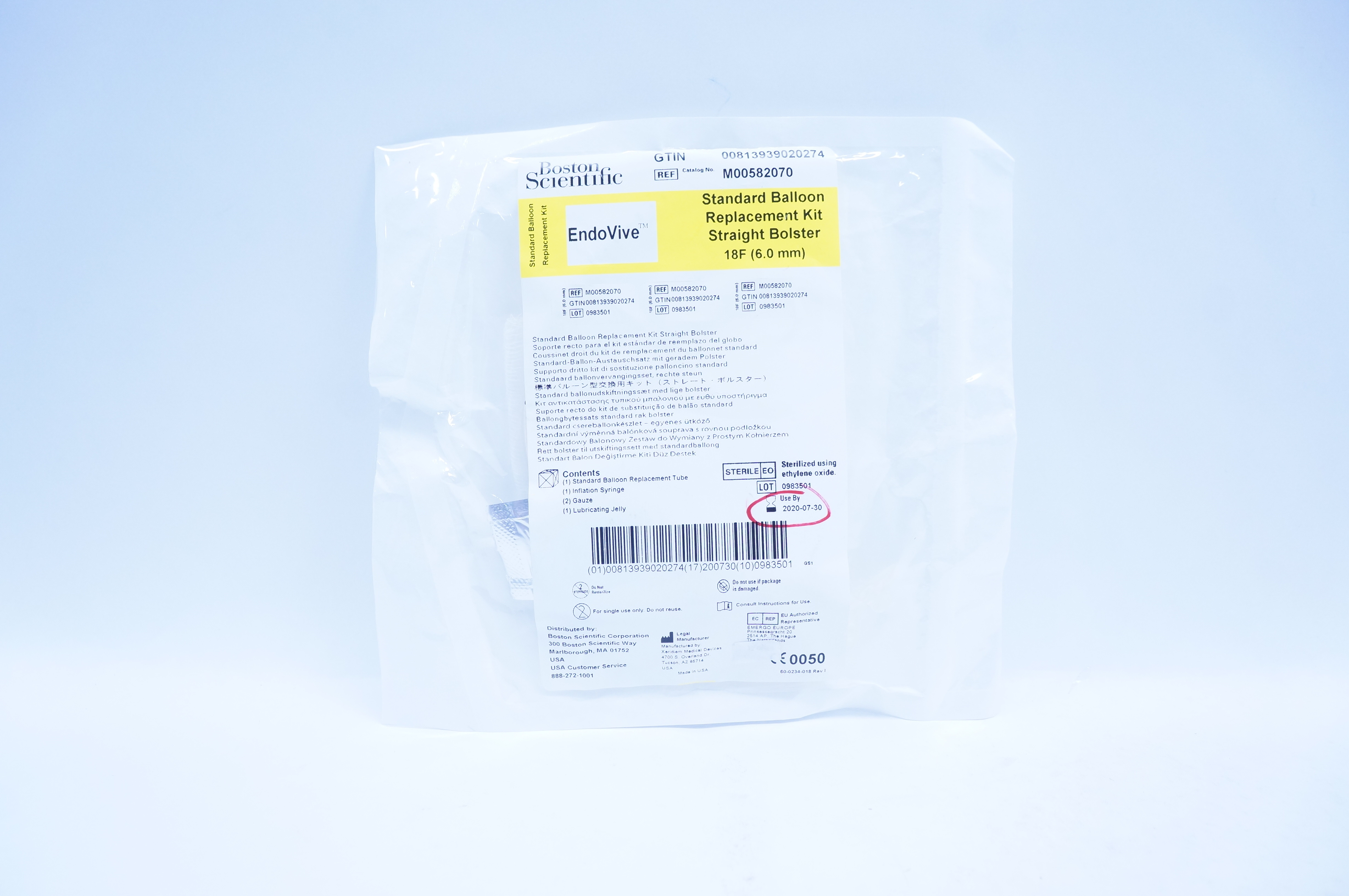 Boston Scientific M00582070 EndoVive Standard Balloon Replacement Kit 18F (x)