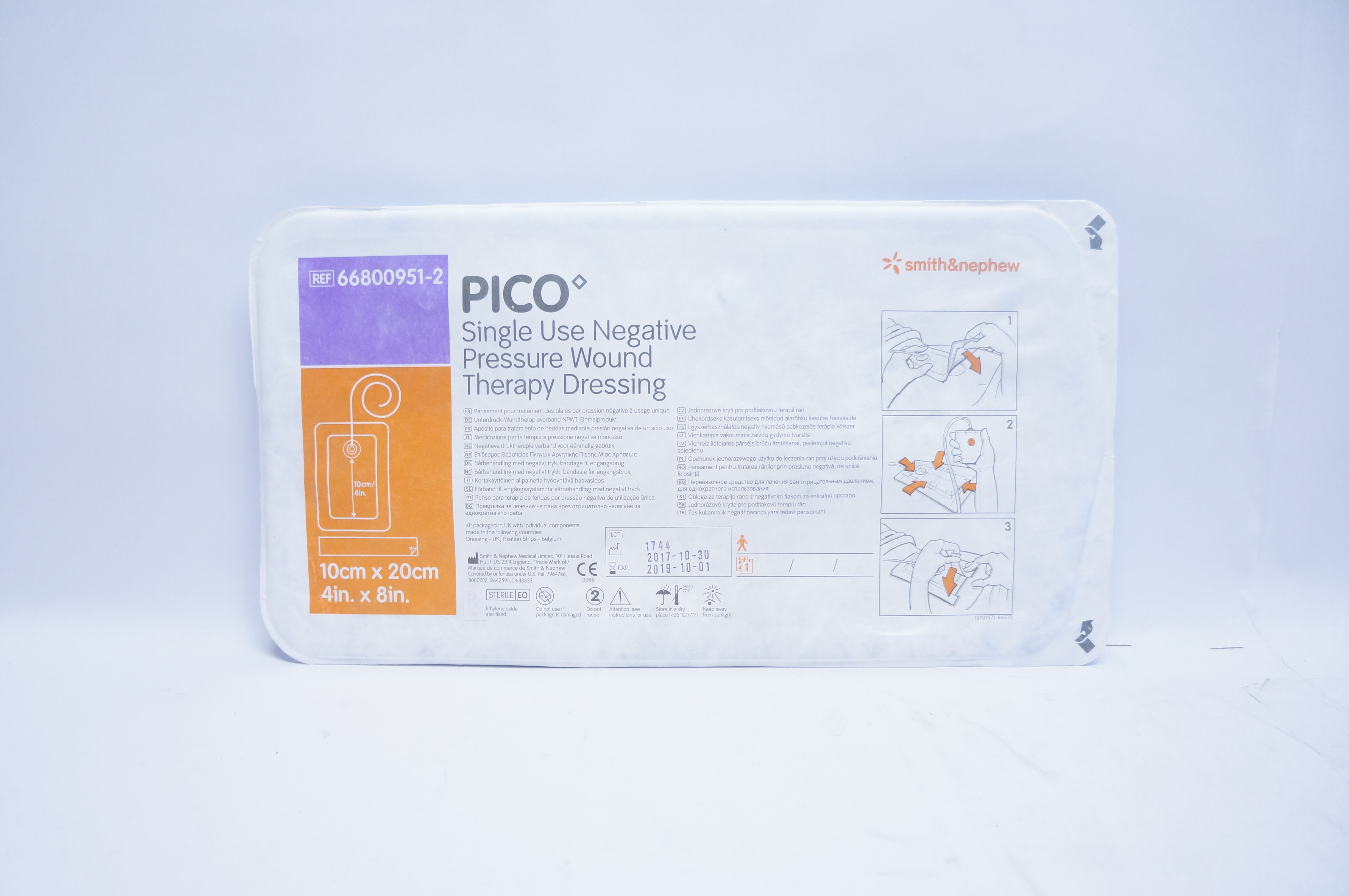 Smith&Nephew 66800951-2 PICO Negative Pressure Wound Therapy Dressing 4x8inch(x)
