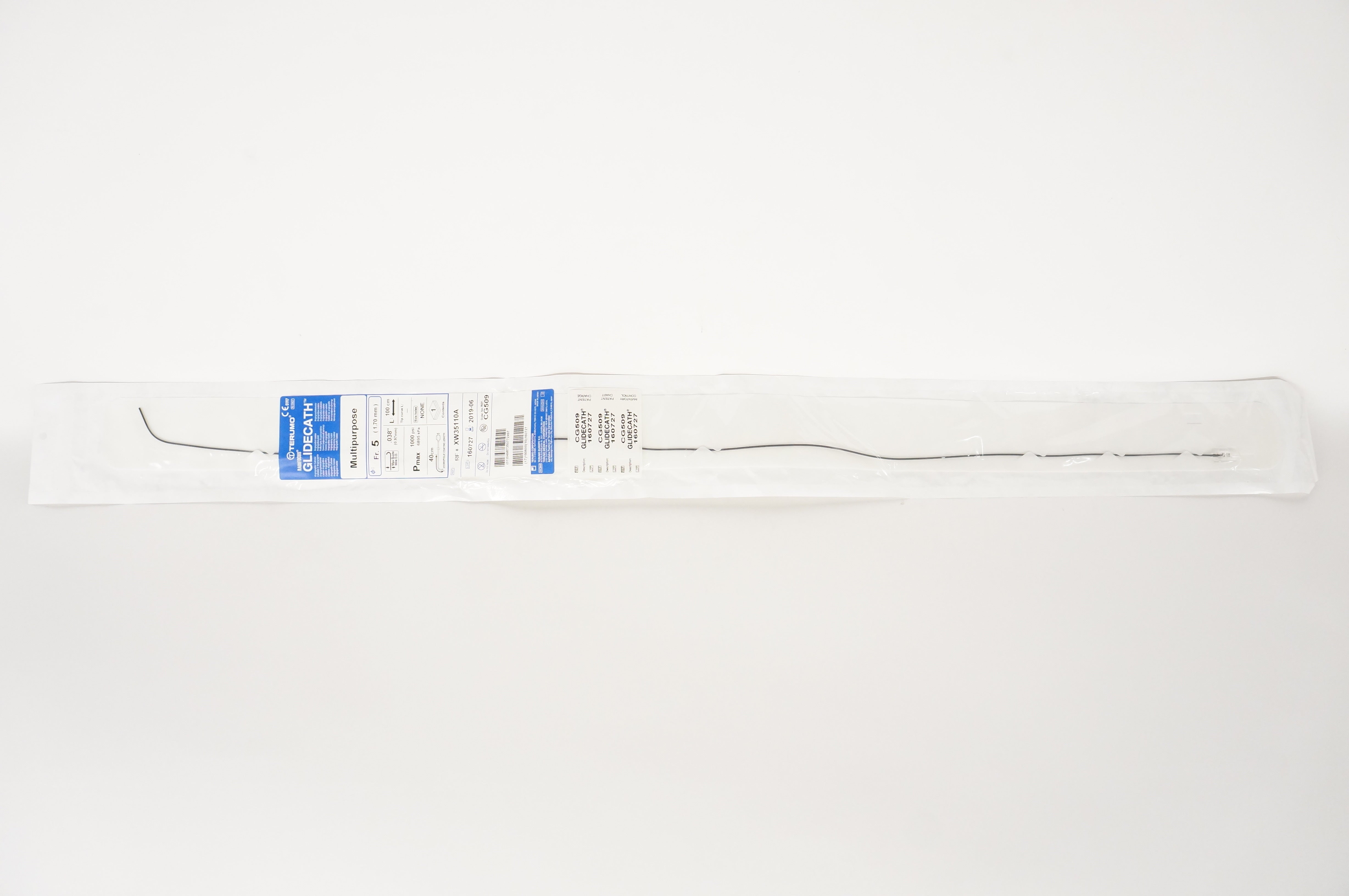 Terumo XW35110A GLIDECATH Multipurpose Angiographic Cath. 5Frx .038inchx100cm(x)