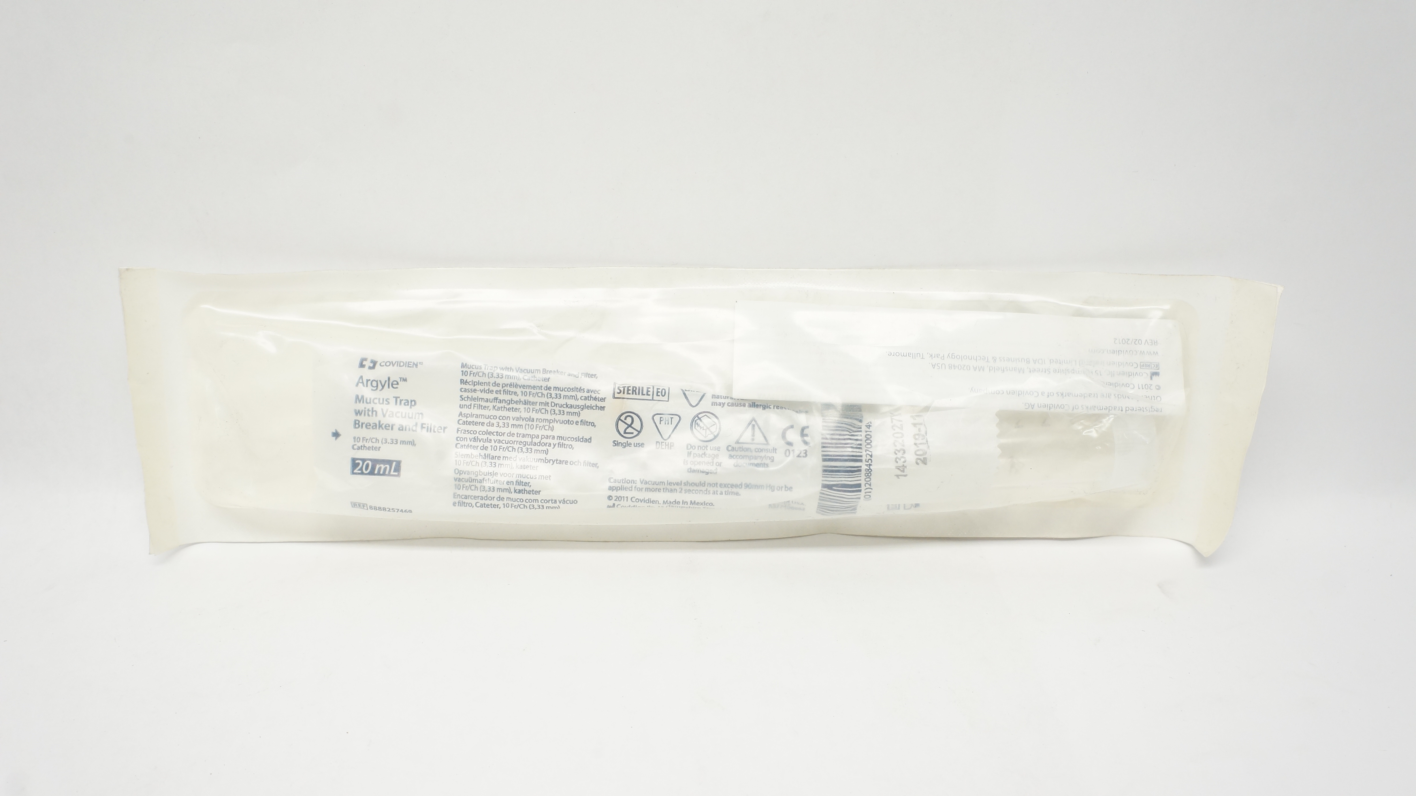 Coviden 8888257469 Argyle Mucus Trap with Vacuum Breaker and Filter 20ml (x)
