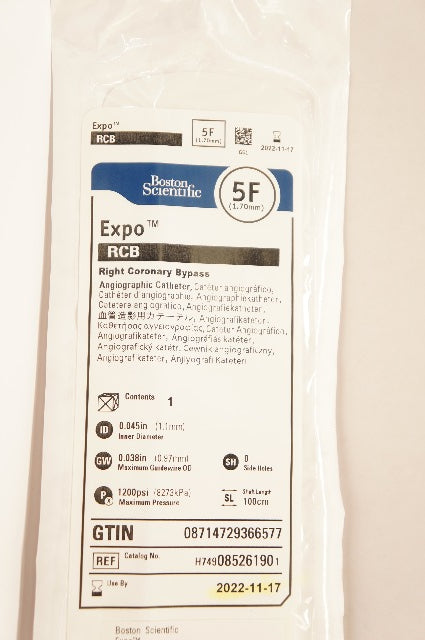 Boston Scientific H749085261901 Expo RCB Angiographic Cath. 5F (x)