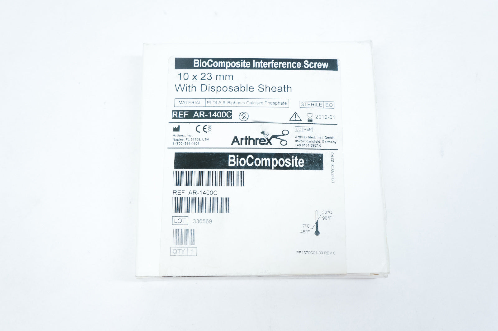 Arthrex AR-1400C BioComposite Interference Screw 10 x 23mm (x)