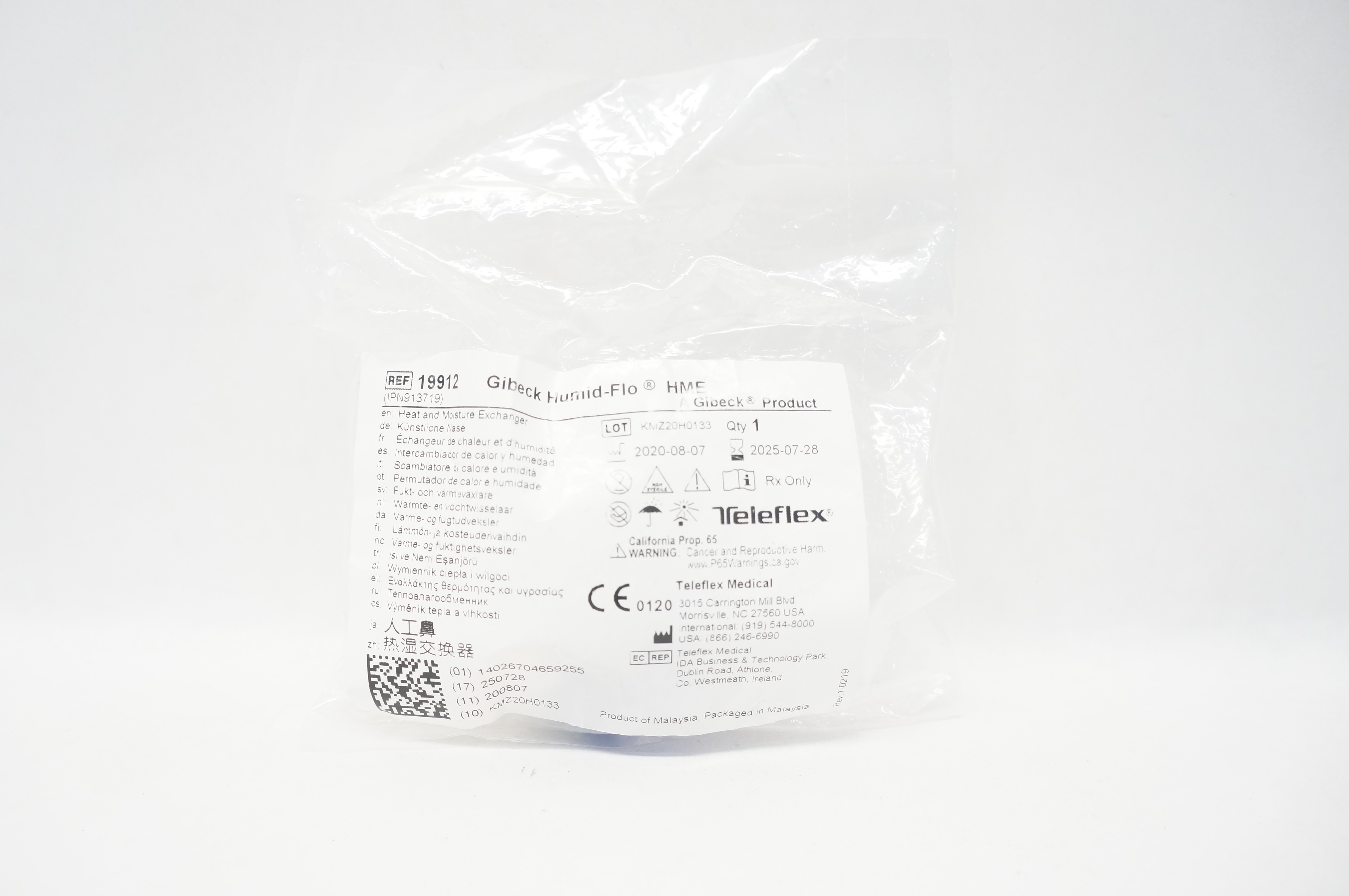 Teleflex Medical 19912 Gibeck Humid-Flo HME Heat and Moisture Exchanger