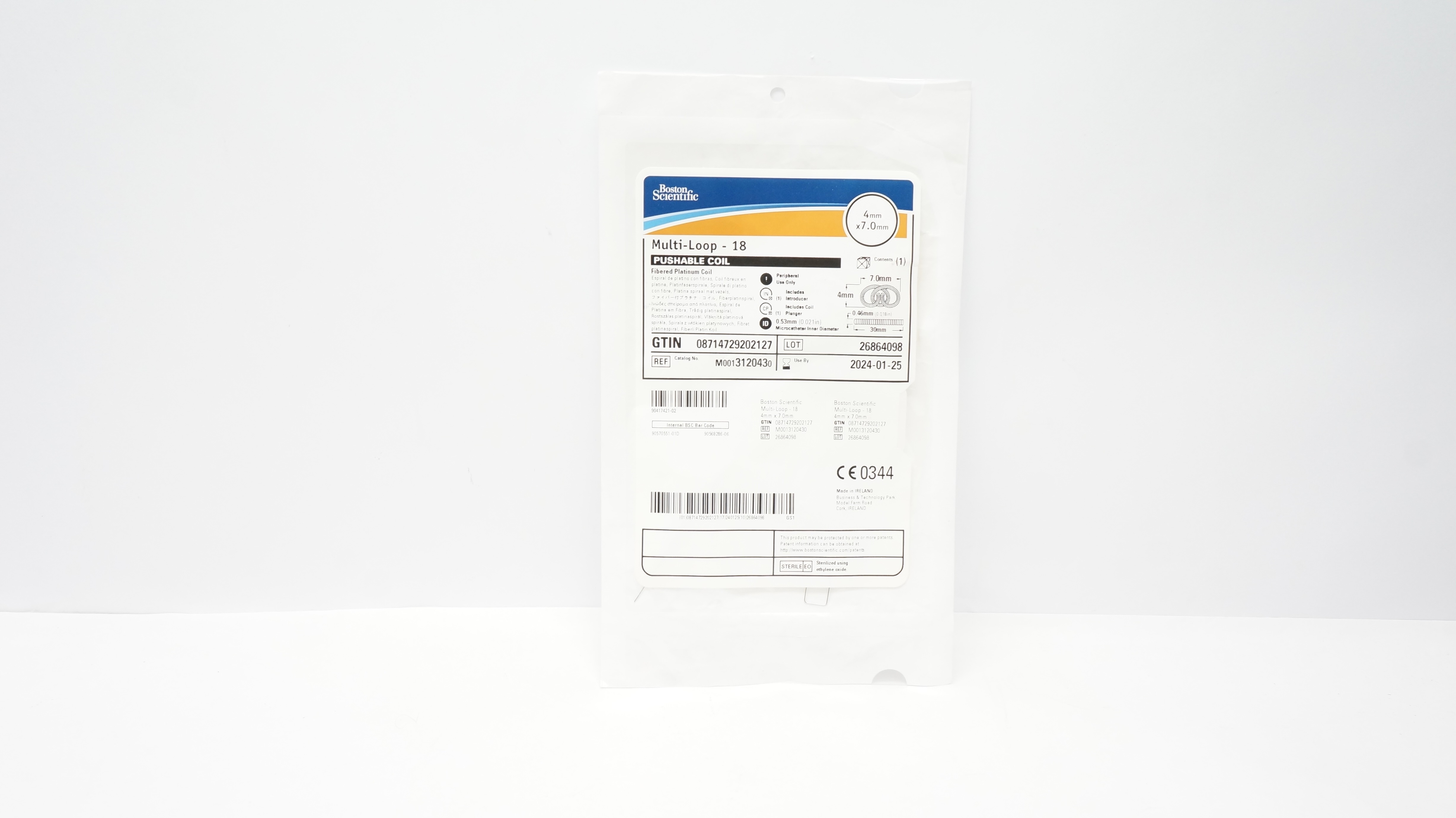 Boston Scientific M0013120430 Multi-Loop-18 Fibered Platinum Coil 4mm x 7.0mm(x)