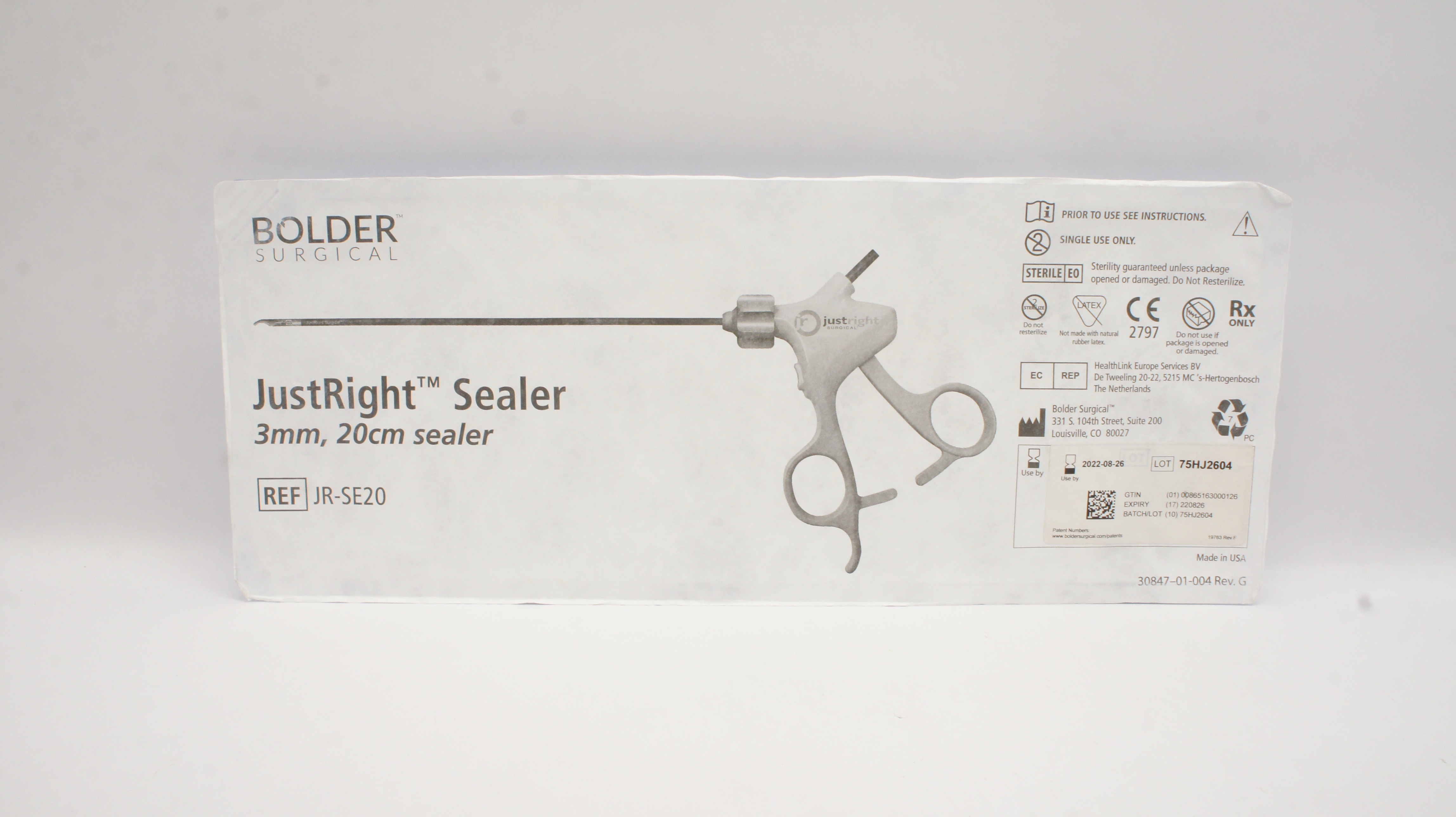 Bolder Surgical JR-SE20 JustRight Sealer 3mm 20cm (x)