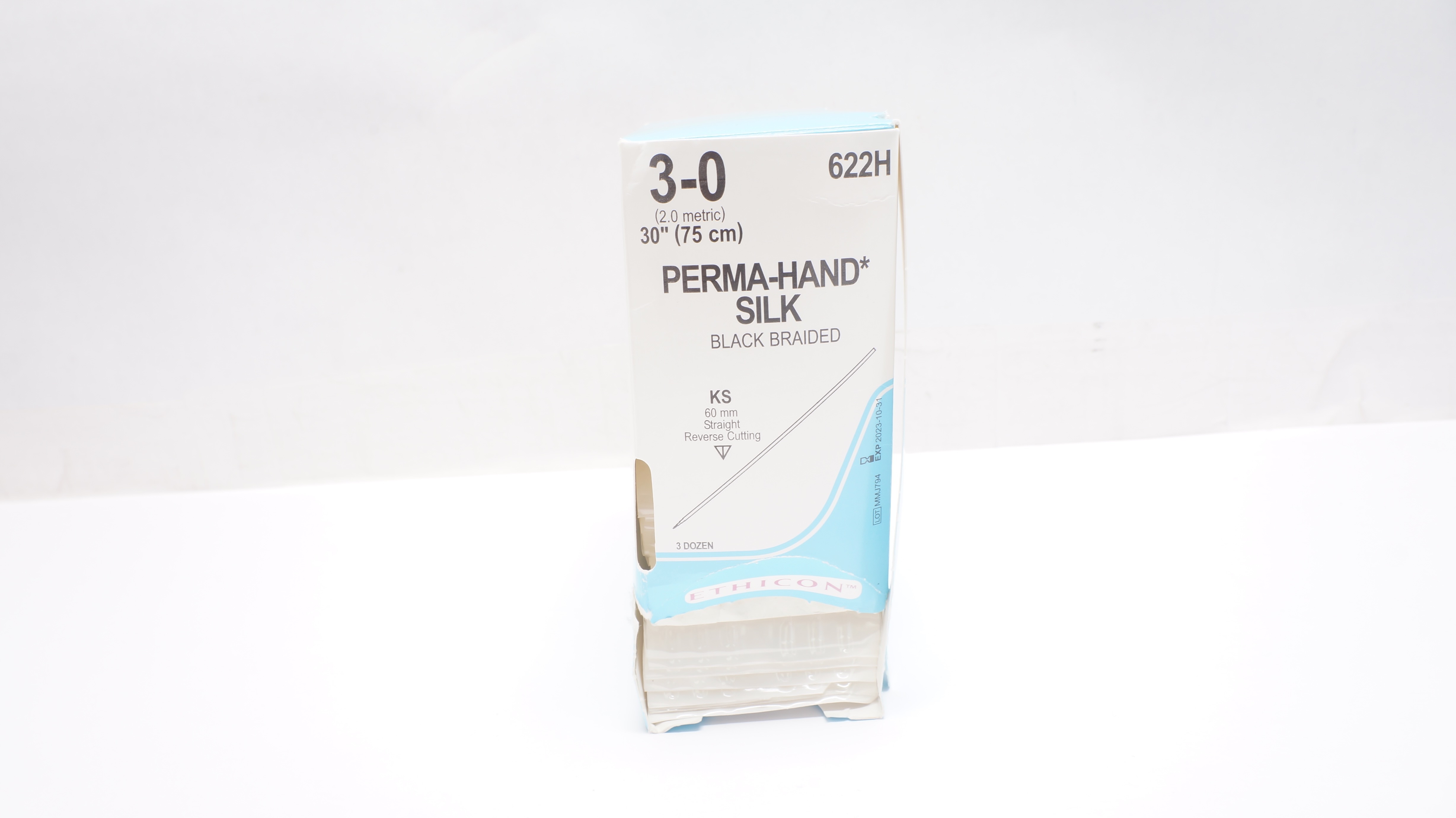 Ethicon 622H 3-0 Perma-Hand Stre KS 60mm Reverse Cutting 30inch (x) - Box of 30