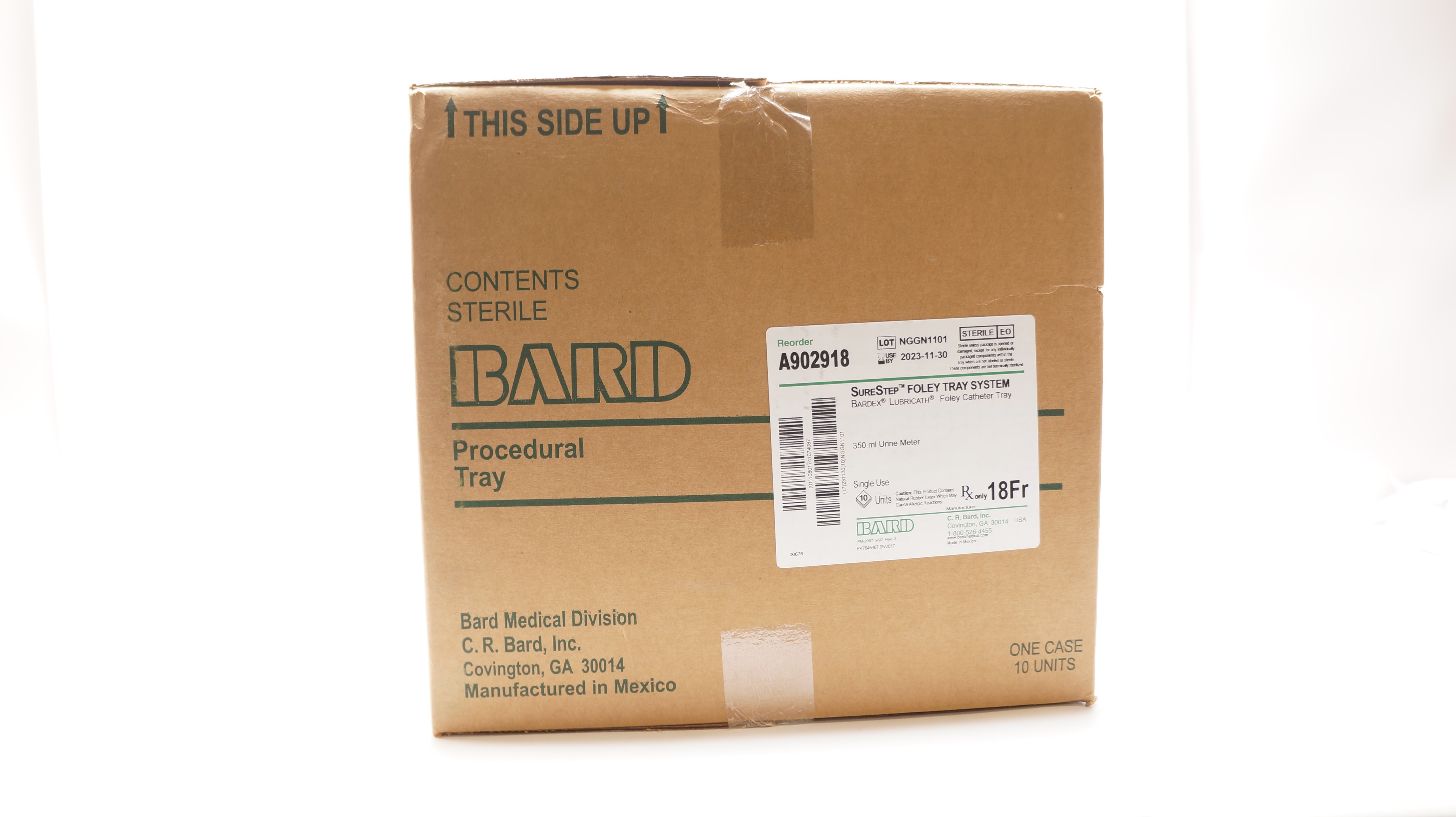 Bard A902918 SureStep Foley Tray System 18 Fr 350ml Urine Meter (x) - Box of 10