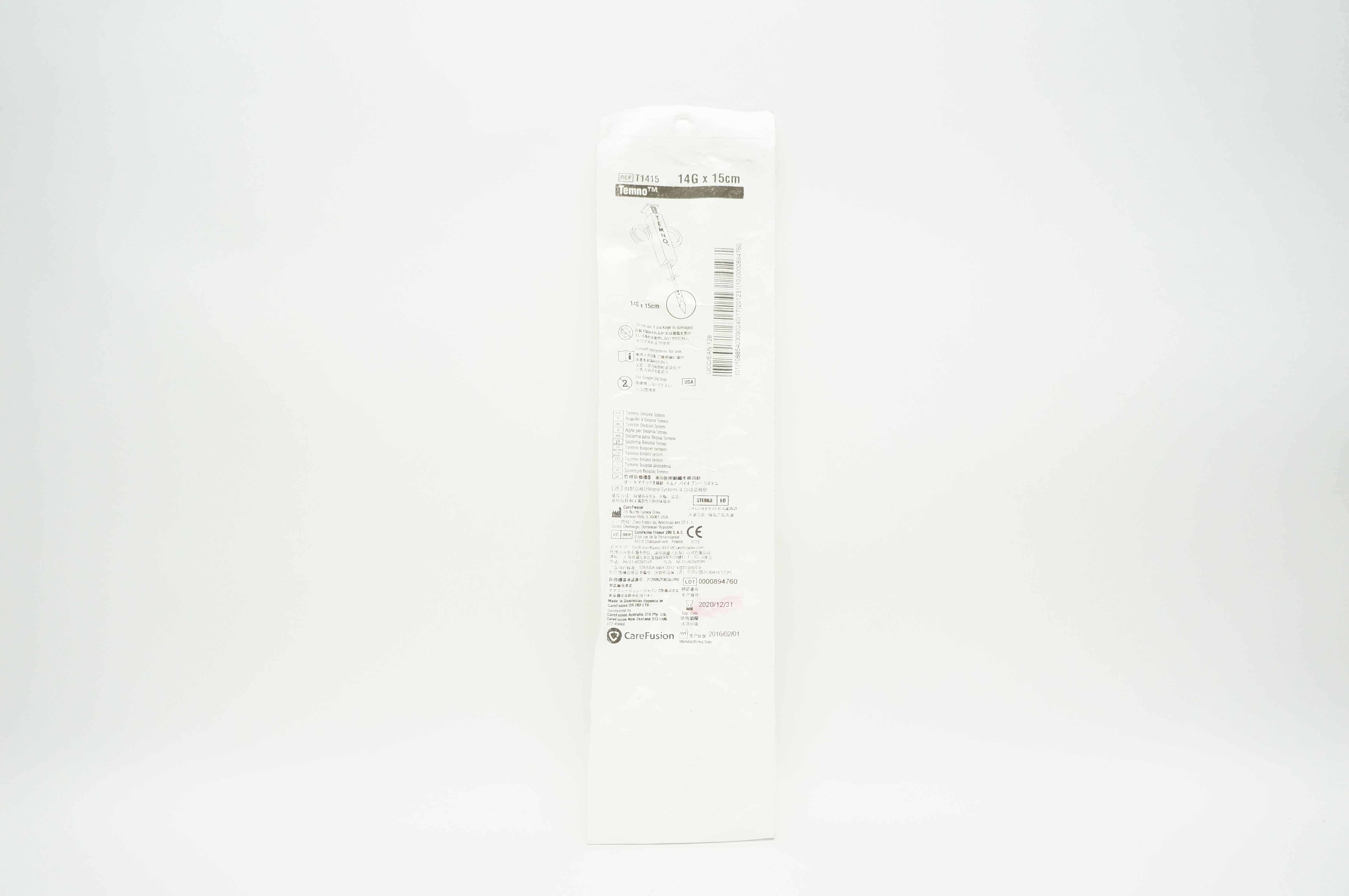 CareFusion T1415 TEMNO Biopsy System 14G x 15cm (x)