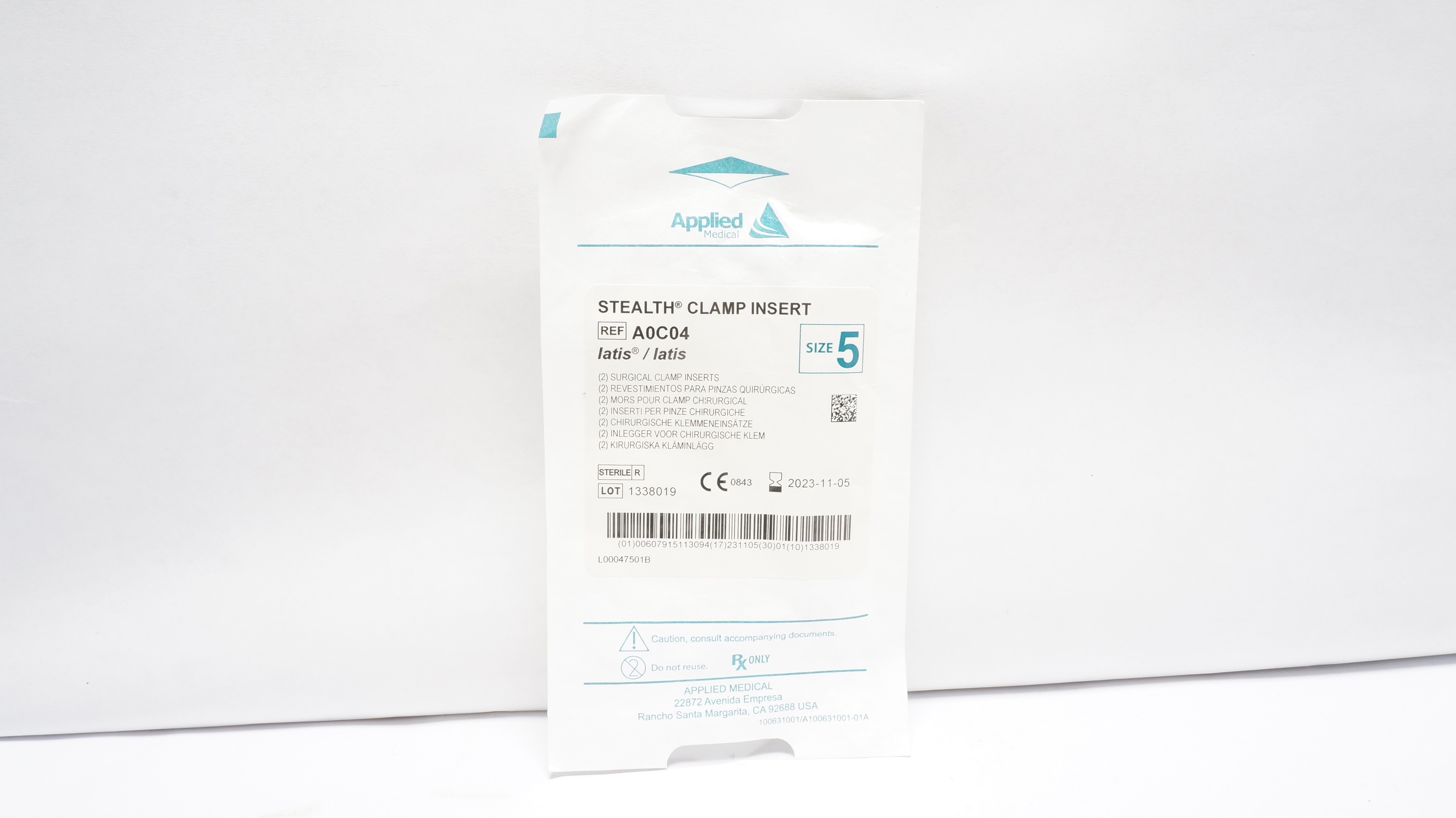 Applied Medical A0C04 STEALTH Surgical Clamp Inserts, Size 5 (x) - Pack of 2