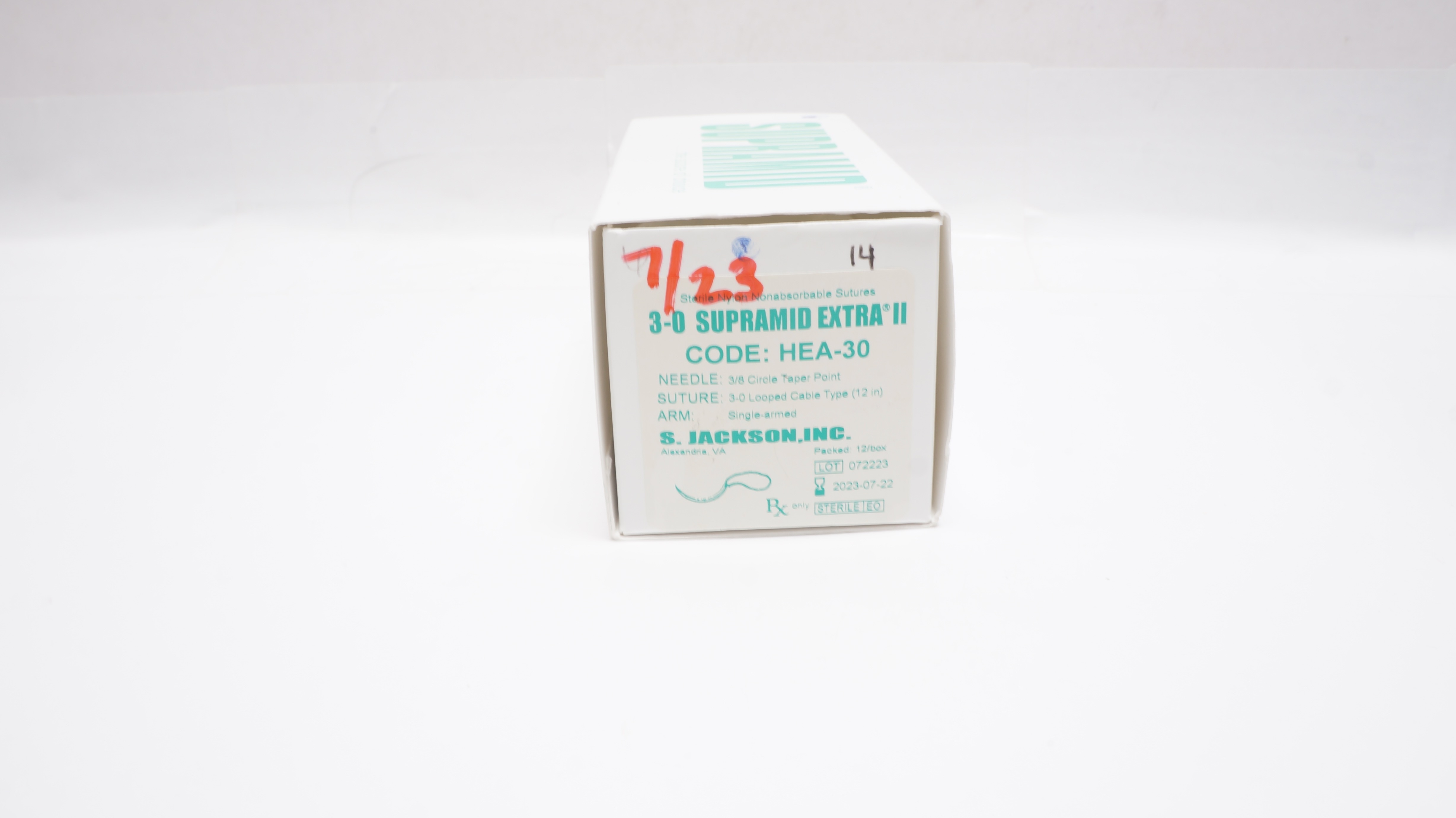 S. Jackson HEA-30 Stre 3-0 Supramid Extra II 3/8 Circle Taper 12in-Box of 6 (x)