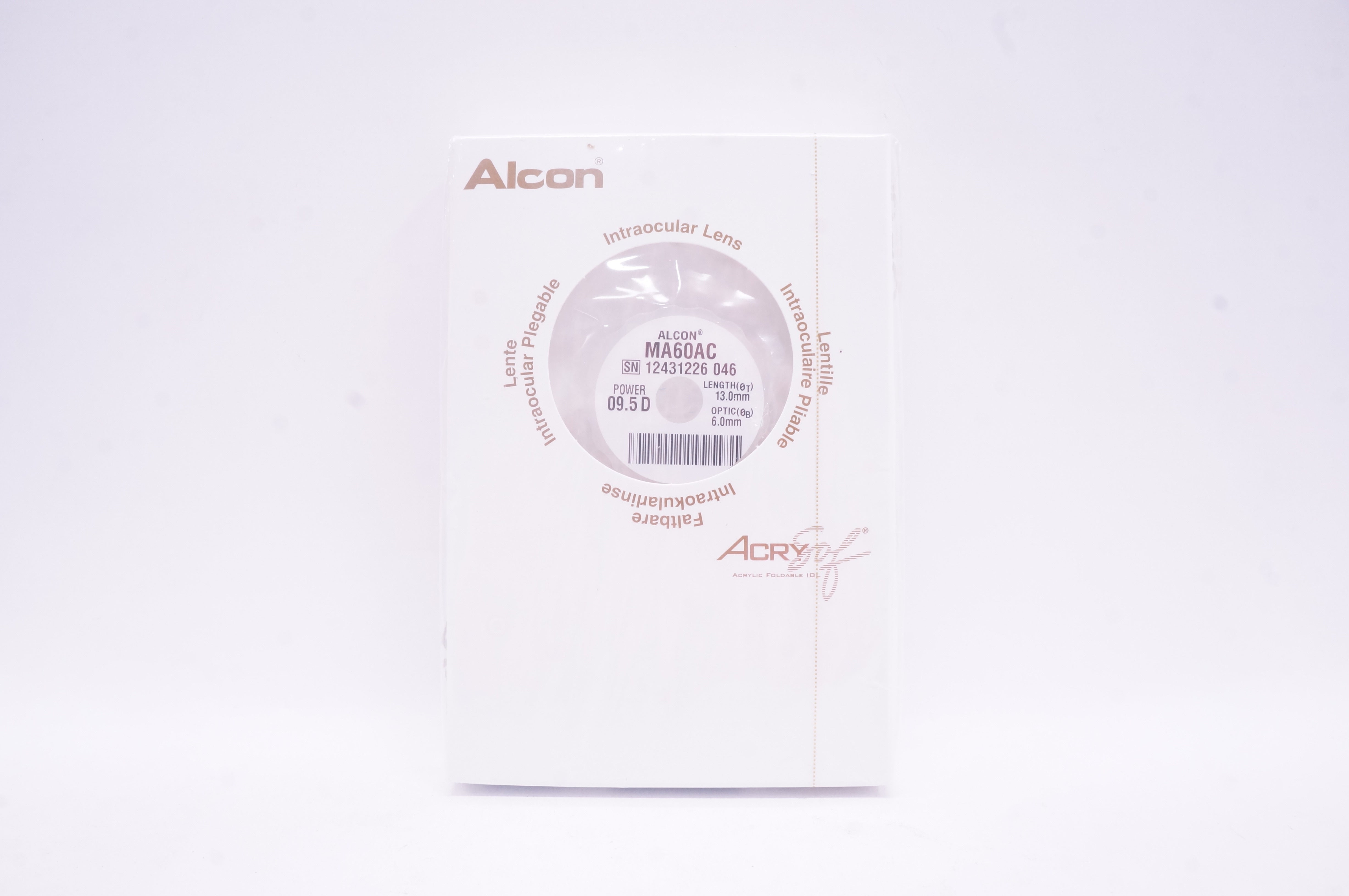 Alcon MA60AC AcrySof Soft Acrylic Multipiece 9.5D, Length 13.0mm, Optic 6.0mm(x)
