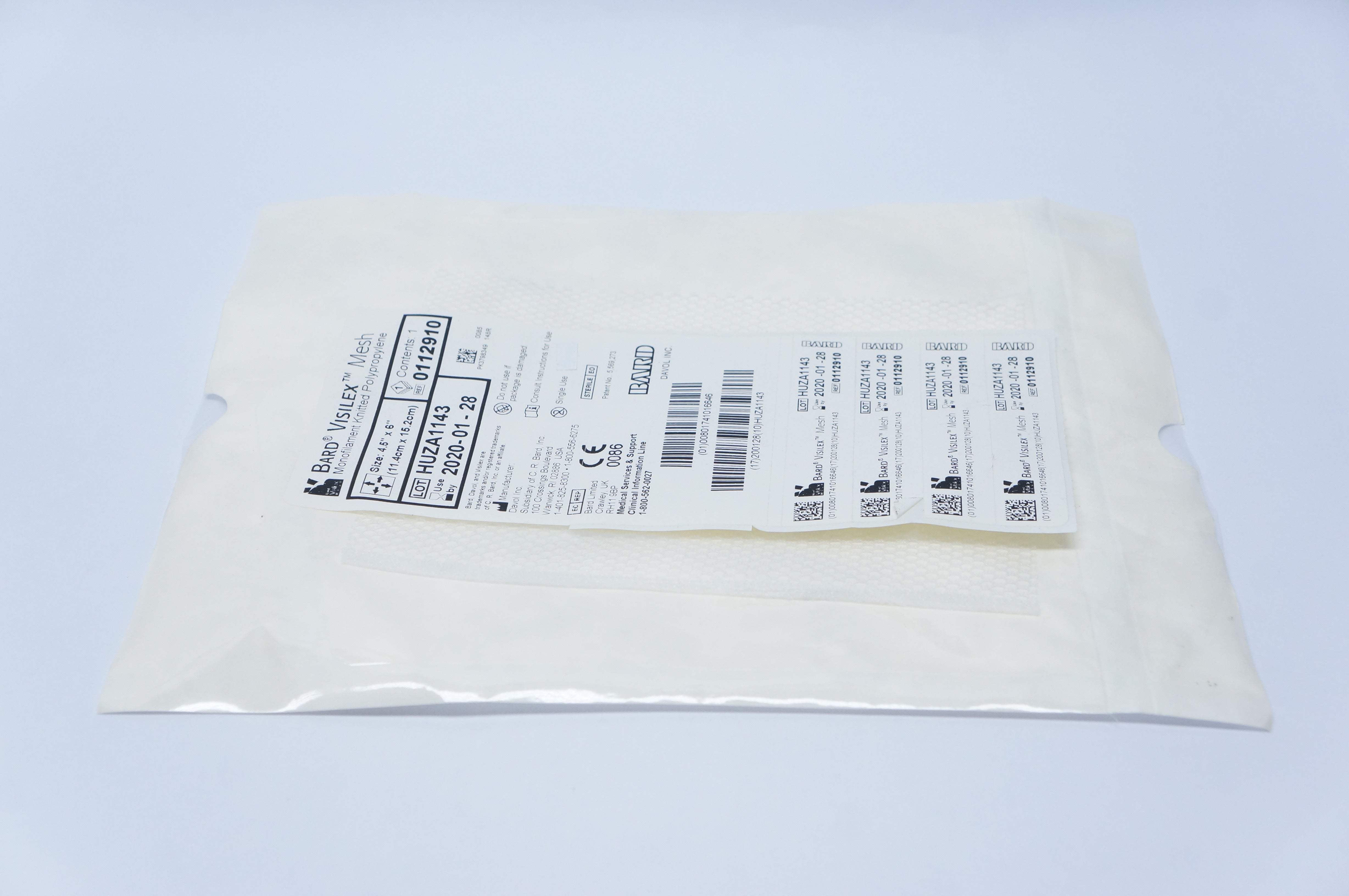 Bard 0112910 Visilex Mesh Monofilament Knitted 4.5inch x 6inch (x)