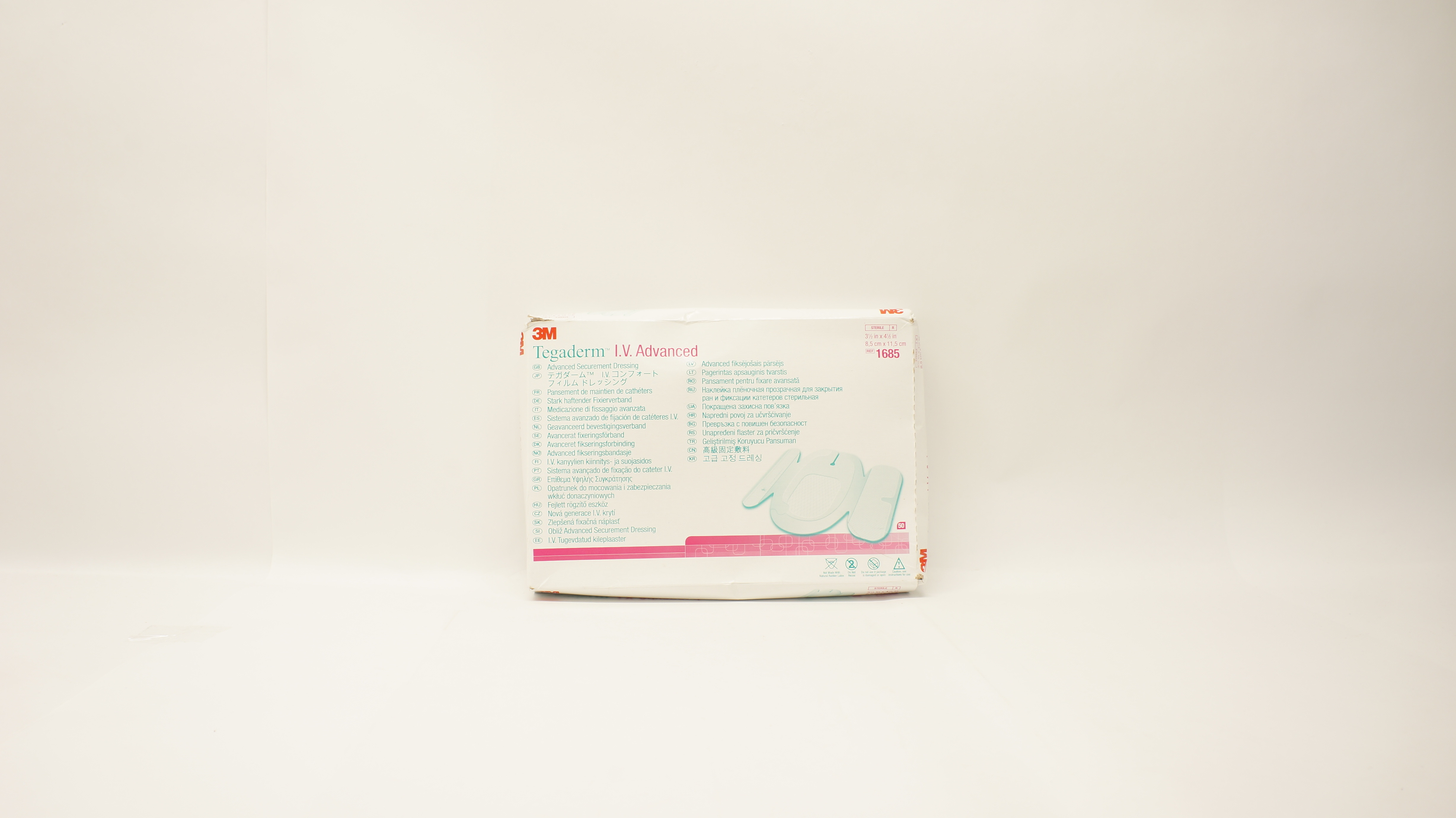 3M 1685 Tegaderm IV Advanced Securement Dressing 3-1/2 x 4-1/2 inch - Box of 50
