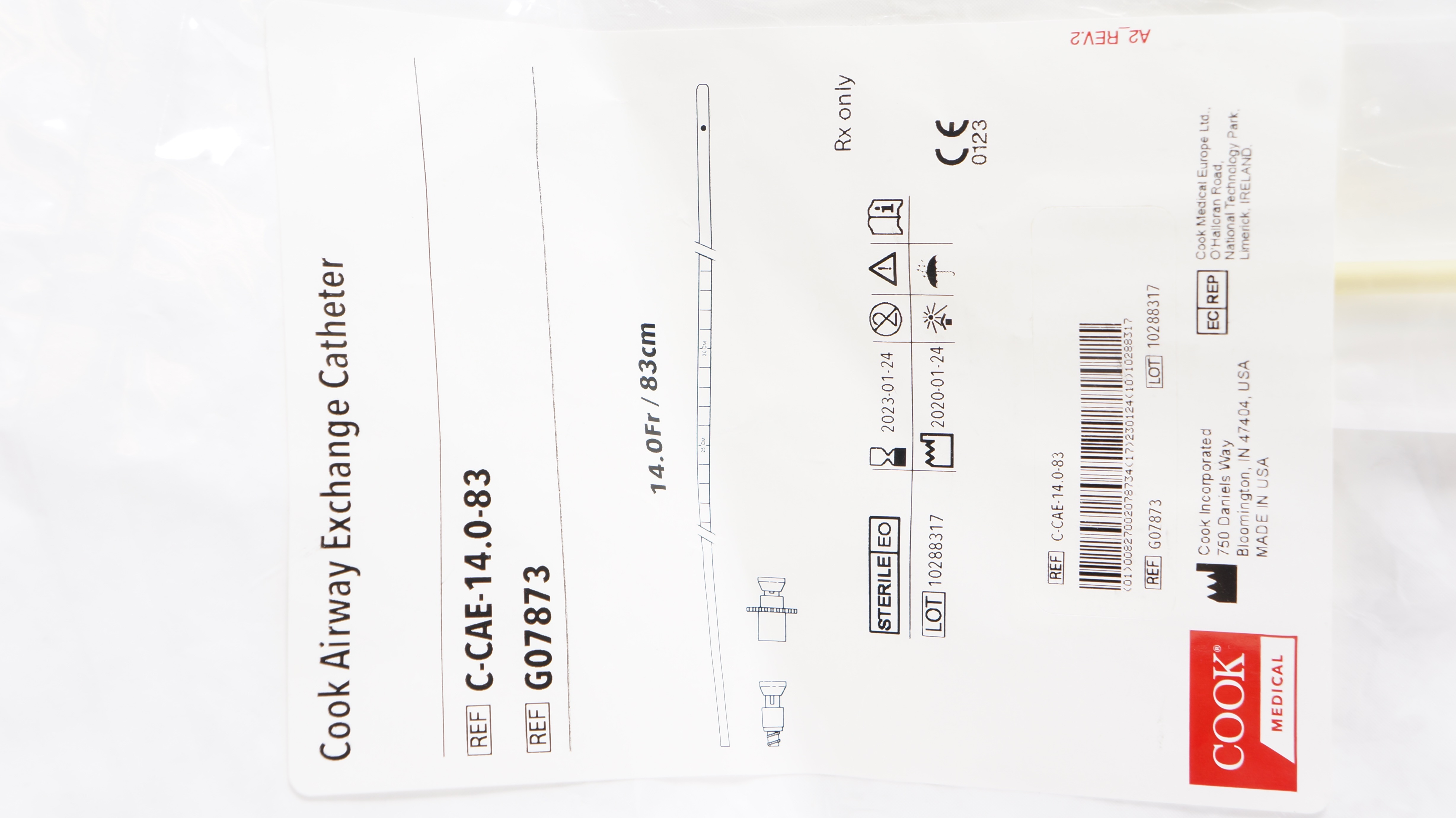 Cook G07873 Airway Exchange Cath. 14.0Fr / 83cm (x)