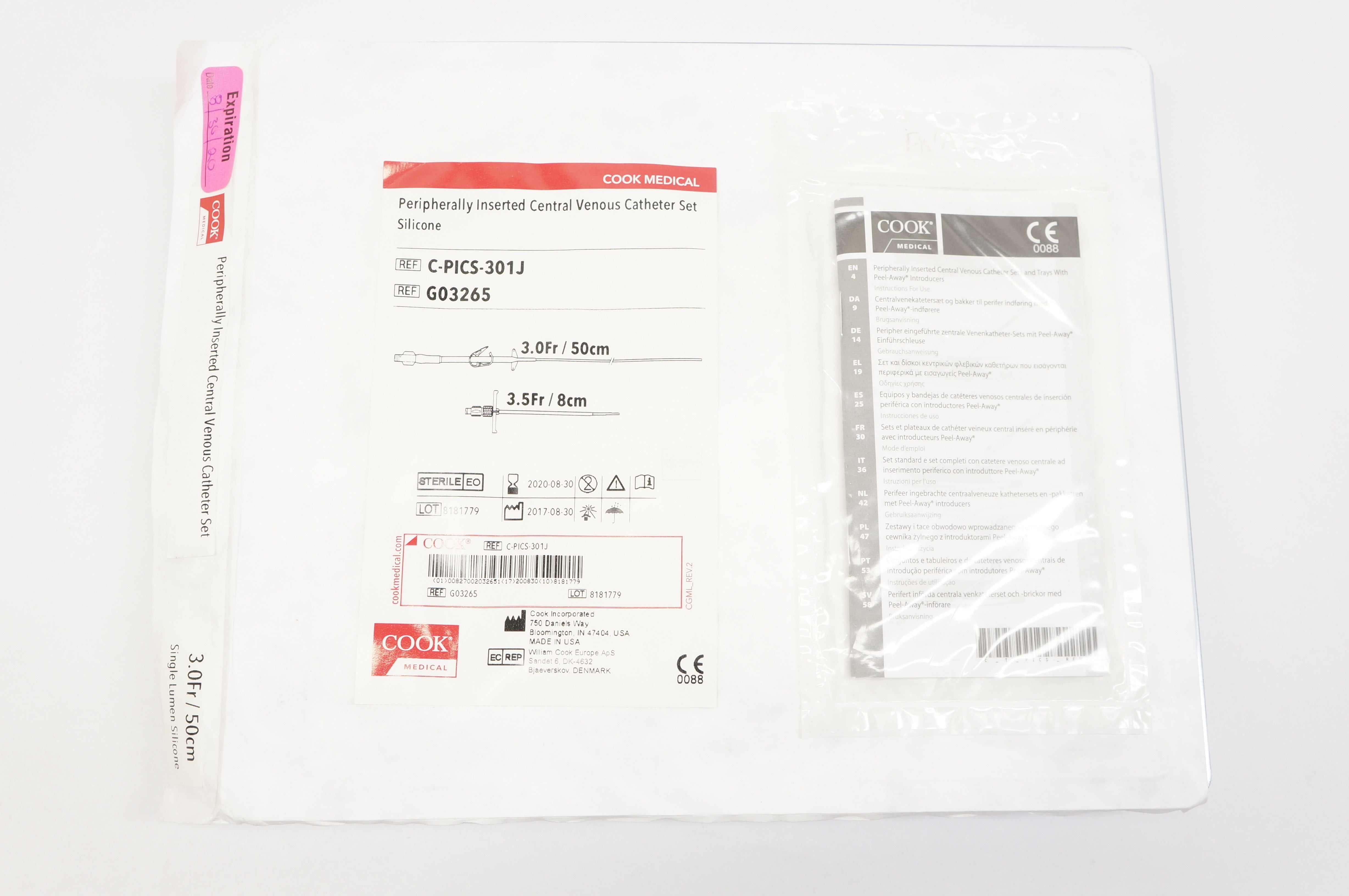 Cook Medical G03265 Peripherally Inserted Central Venous Cath. 3.5Fr. (x)