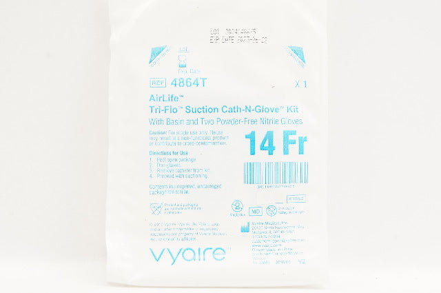 Vyaire 4864T AirLife Tri-Flo Suction Cath-N-Glove Kit 14Fr