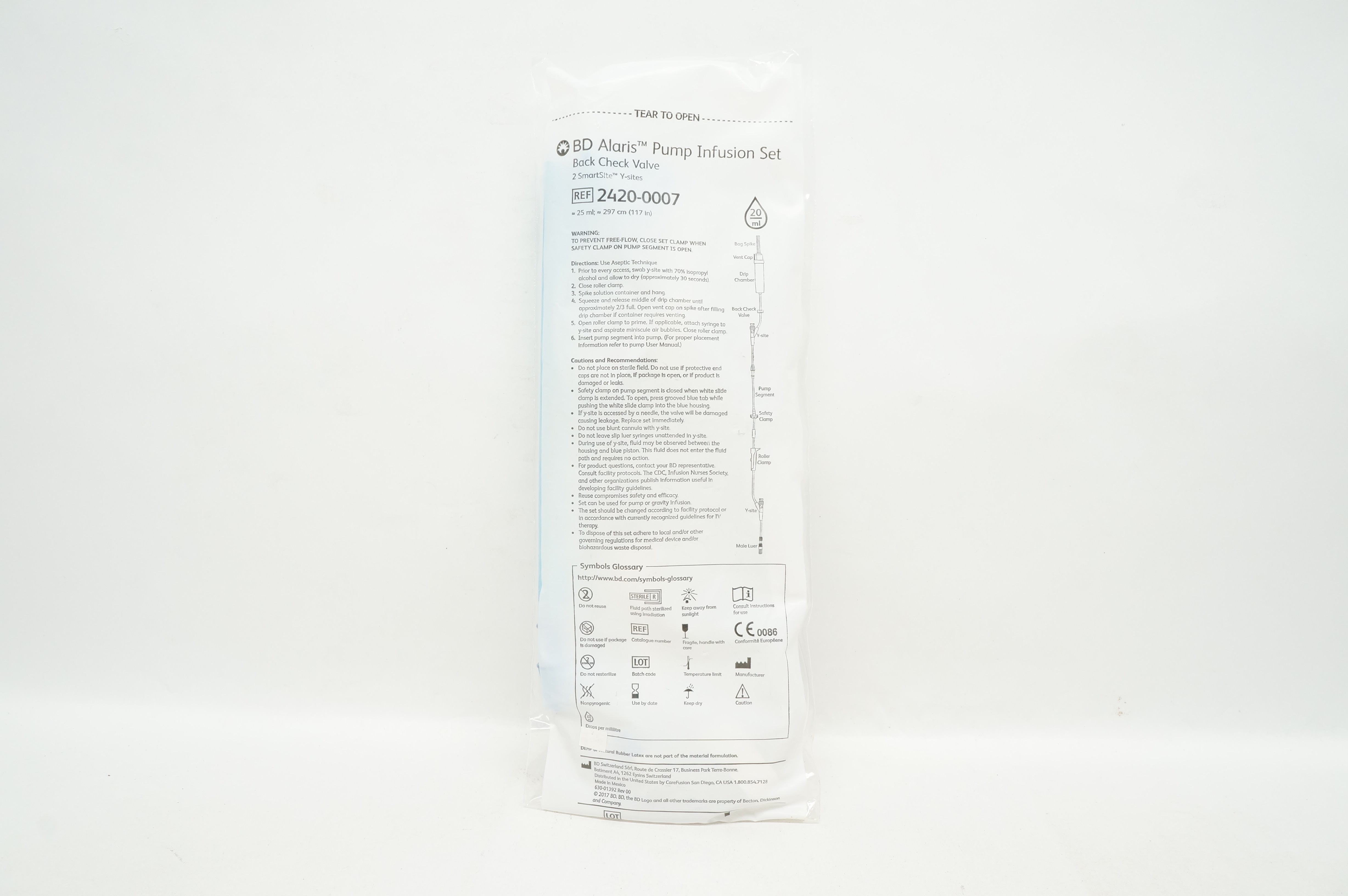 BD 2420-0007 Alaris Pump Infusion Set Back Check Valve 20ml (x)