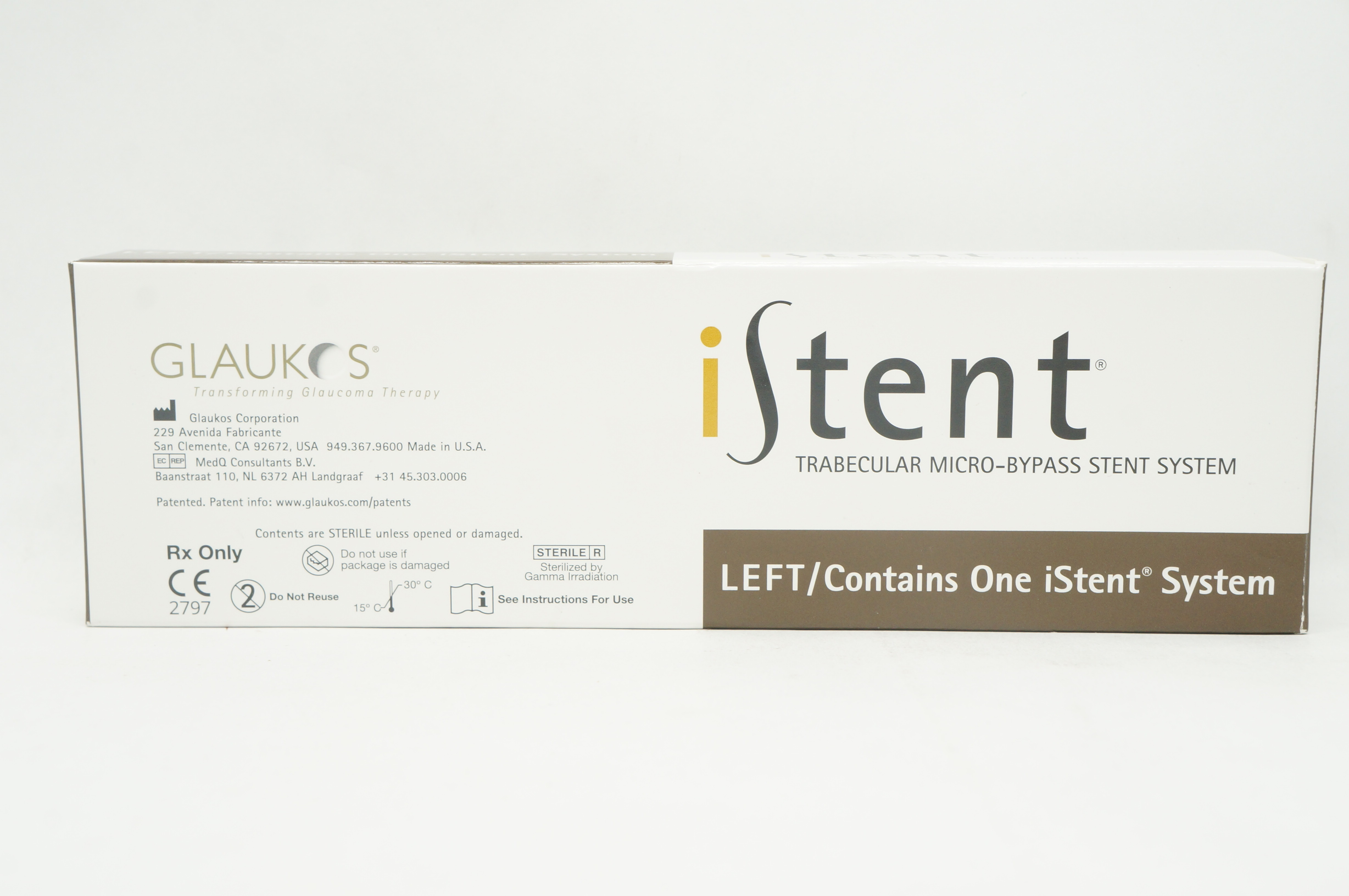 Glaukos GTS100L iStent Trabecular Micro-Bypass  Stnt  System Left