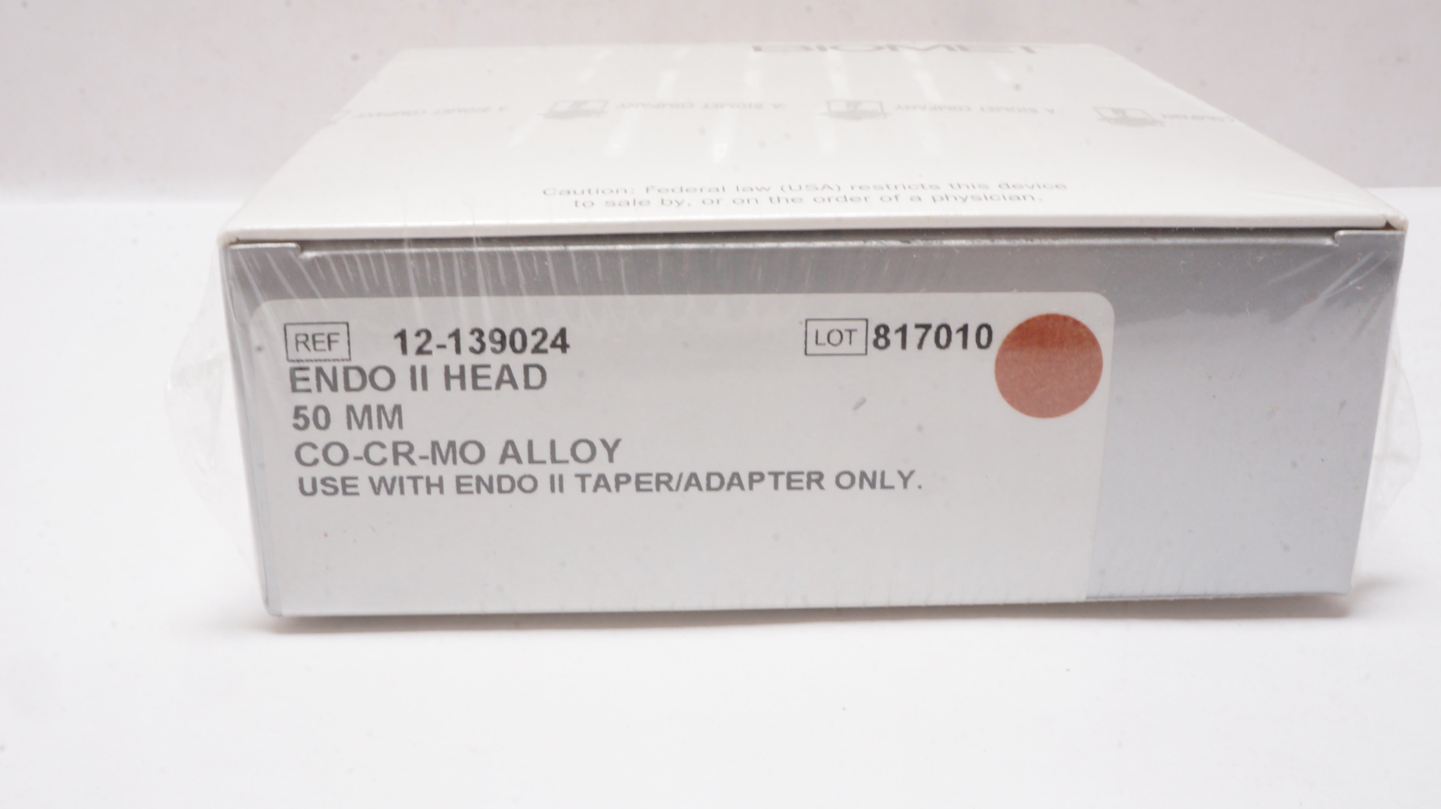 Biomet 12-139024 Endo II Head 50mm CO-CR-MO Alloy