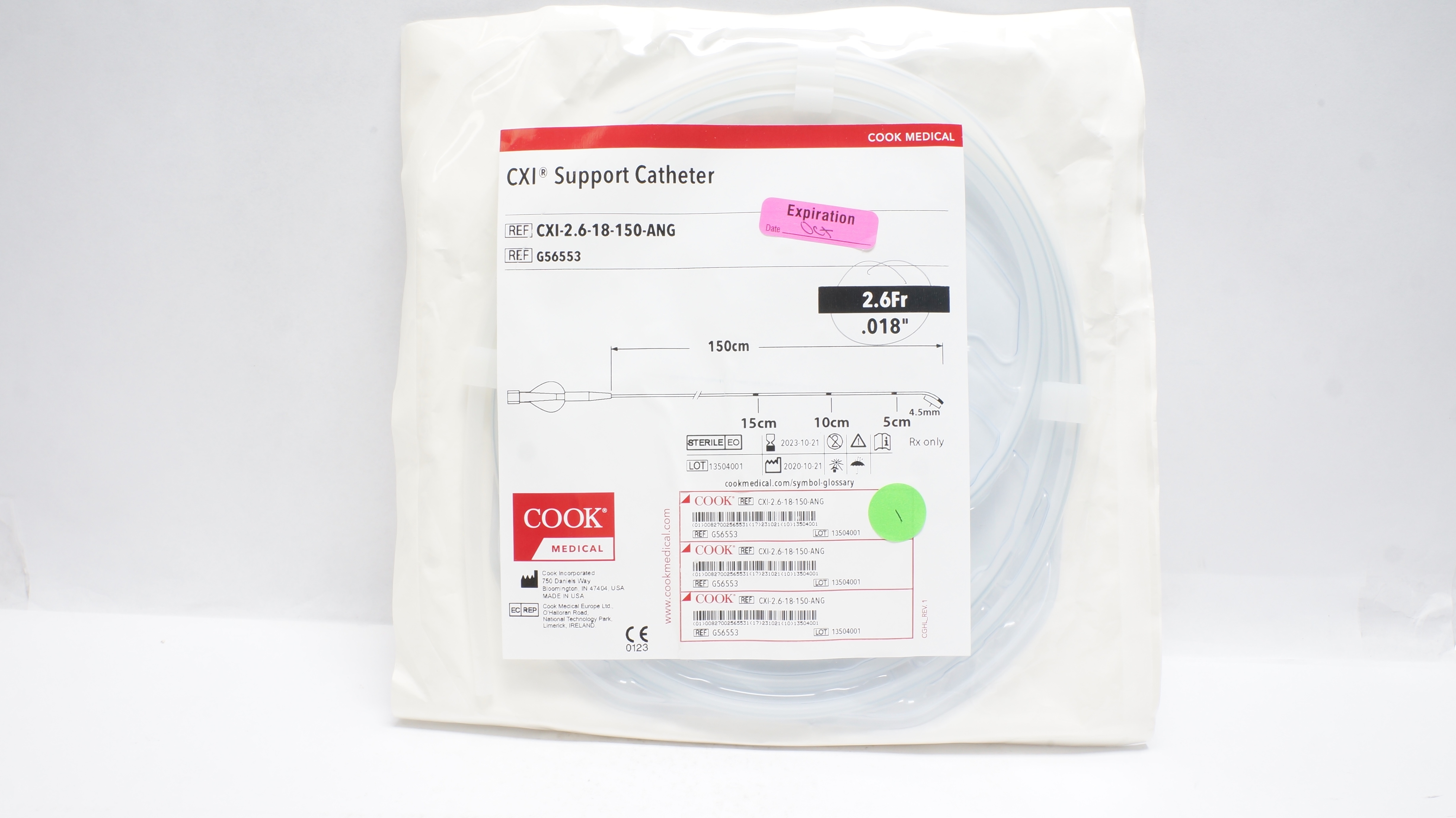 Cook Medical G56553 CXI Support Cath. 2.6Fr, .018In x 150cm (x)