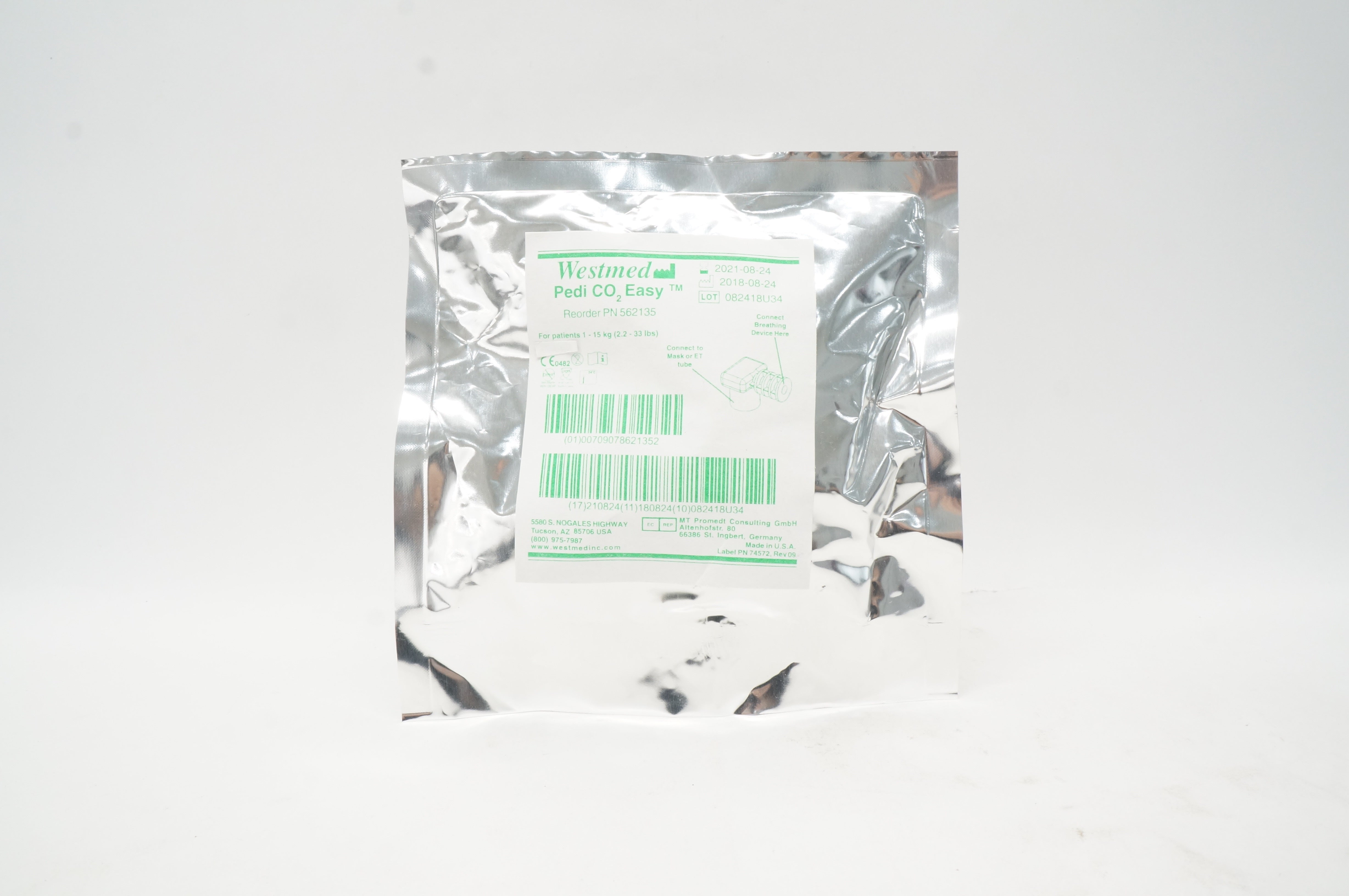 Westmed PN562135 Pedi CO2 Easy Carbon Dioxide Detector forPatients 2.2-3.3lbs(x)