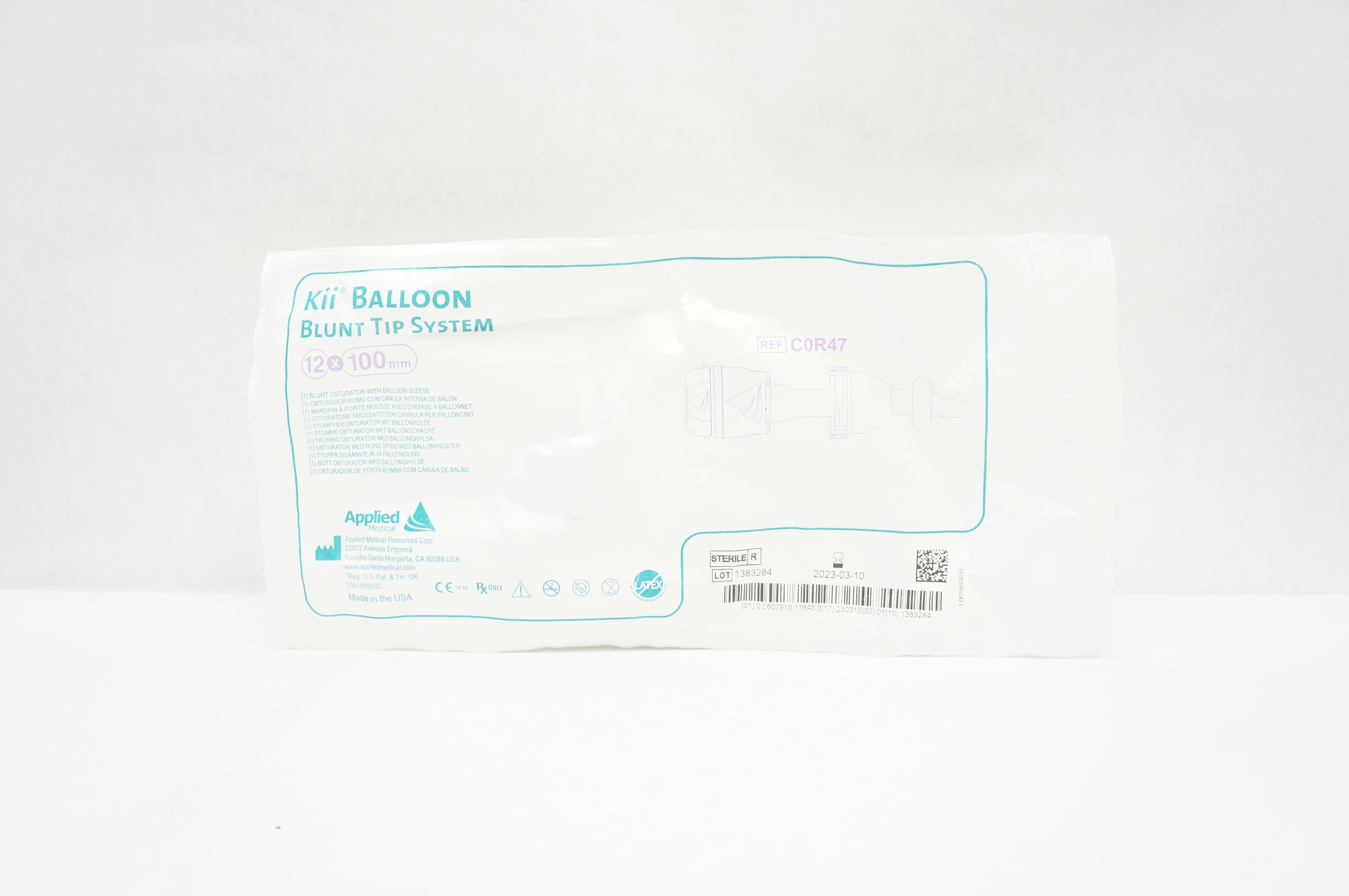 Applied Medical C0R47 Kii Blunt Obturator with Balloon Sleeve 12 mm x 100 mm