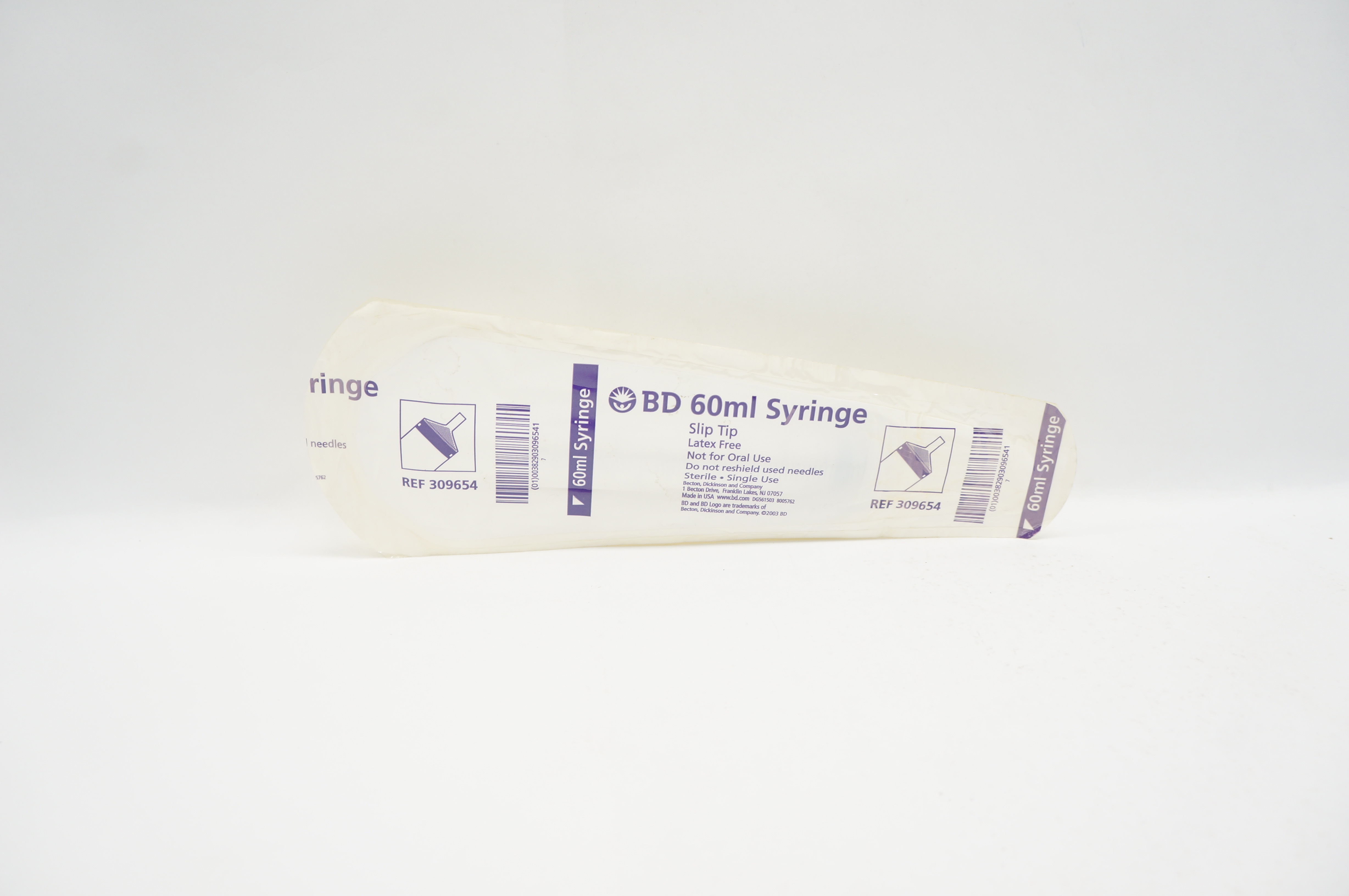 BD 309654 Slip Tip Syringe 60ml
