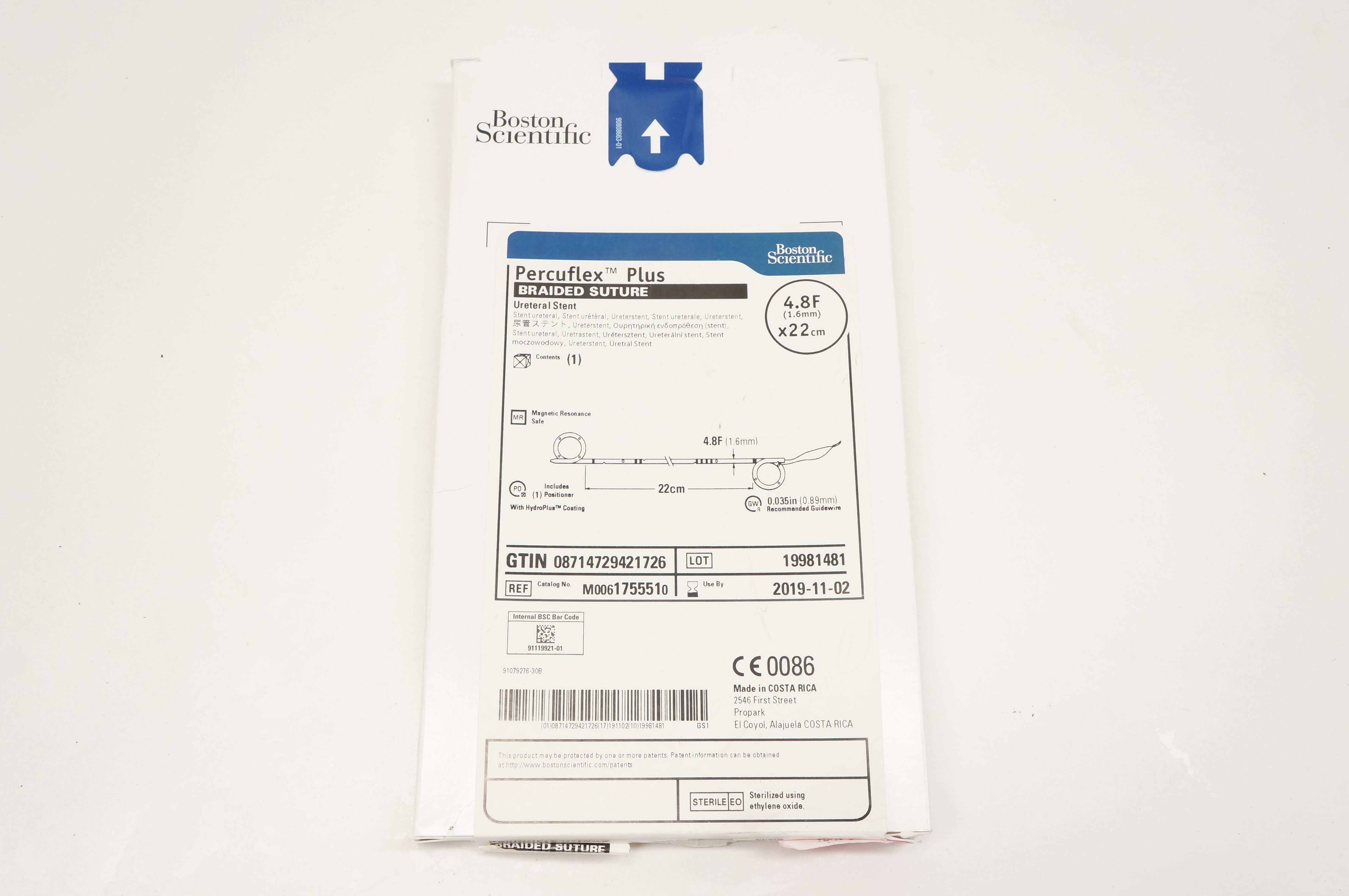Boston Scientific 175551 Percuflex Plus Braided Ureteral Stnt 4.8F x 22cm (x)