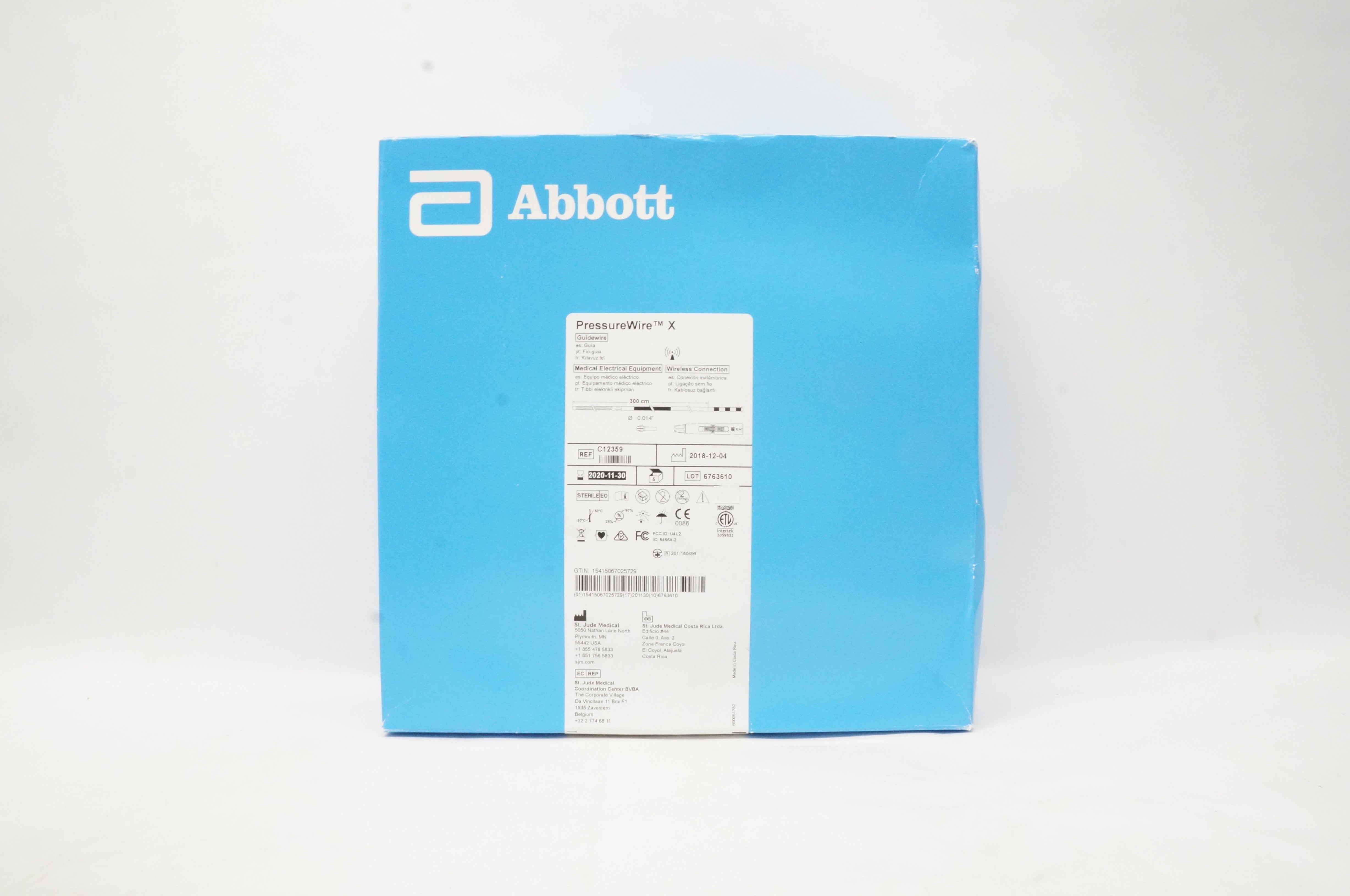 Abbott C12359 PressureWire X Guidewire 300cm x 0.014inch - Box of 4 (x)